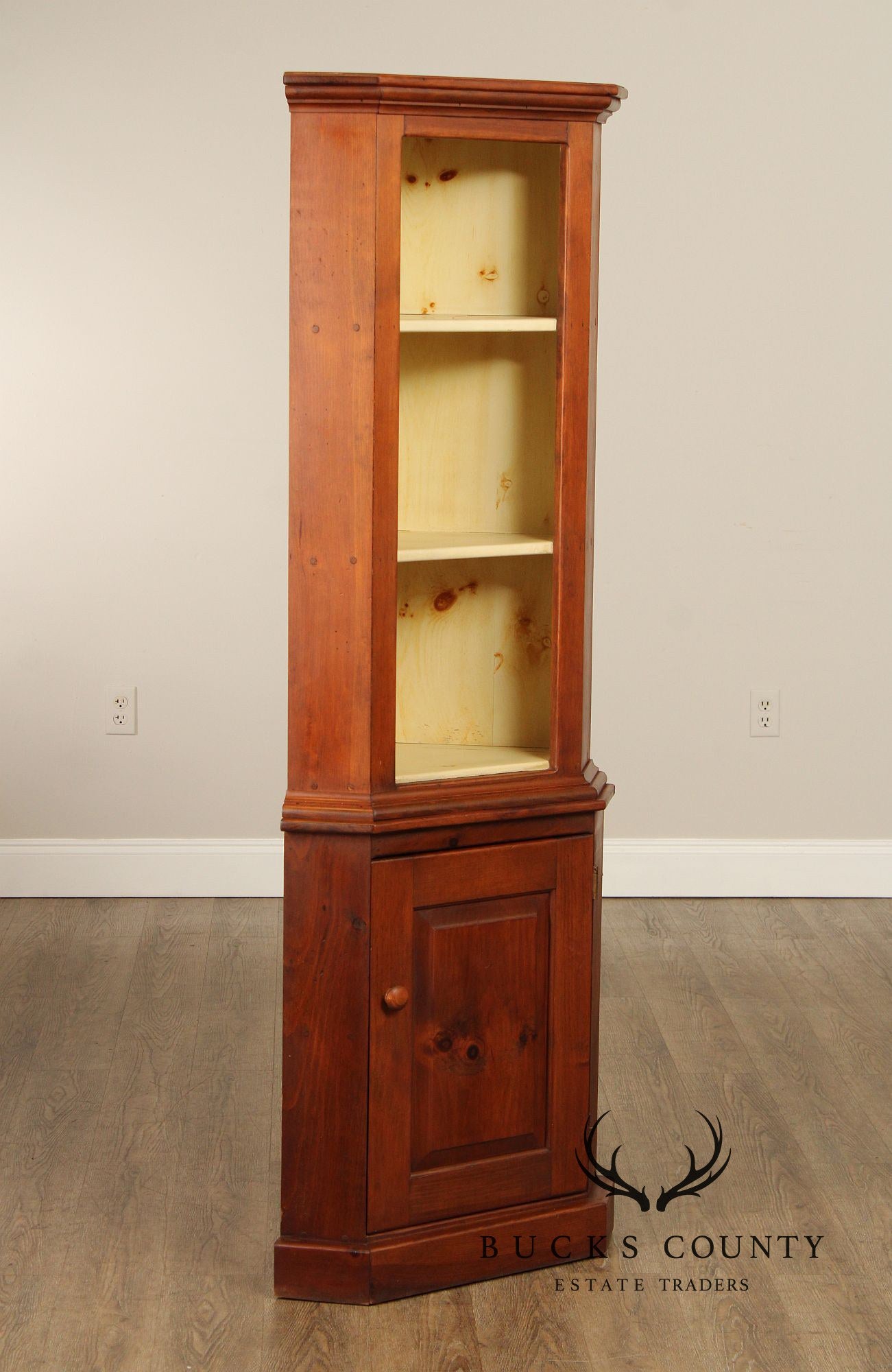 Primitive Style Custom Pine Corner Cabinet