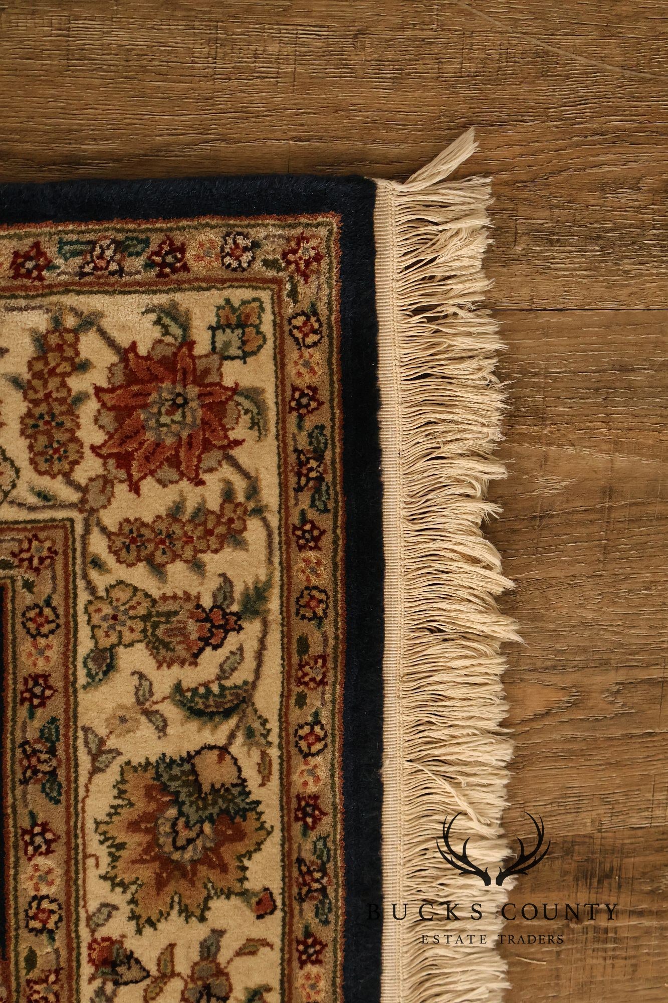 Chinese Tabriz Fish Pattern Hand Woven Wool & Silk Area Rug 4' x 6'