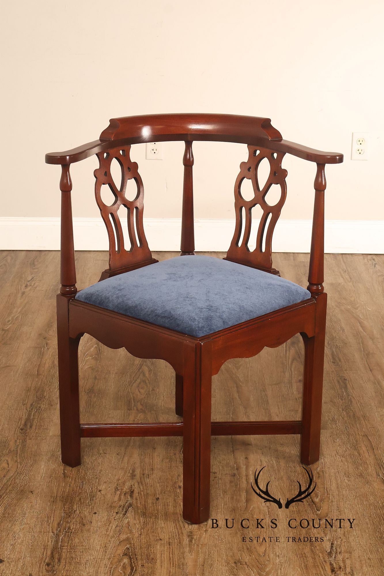 Chippendale Style Solid Mahogany Corner Chair