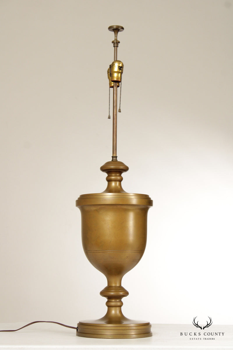 Neoclassical Style Patinated Brass Urn Form Table Lamp