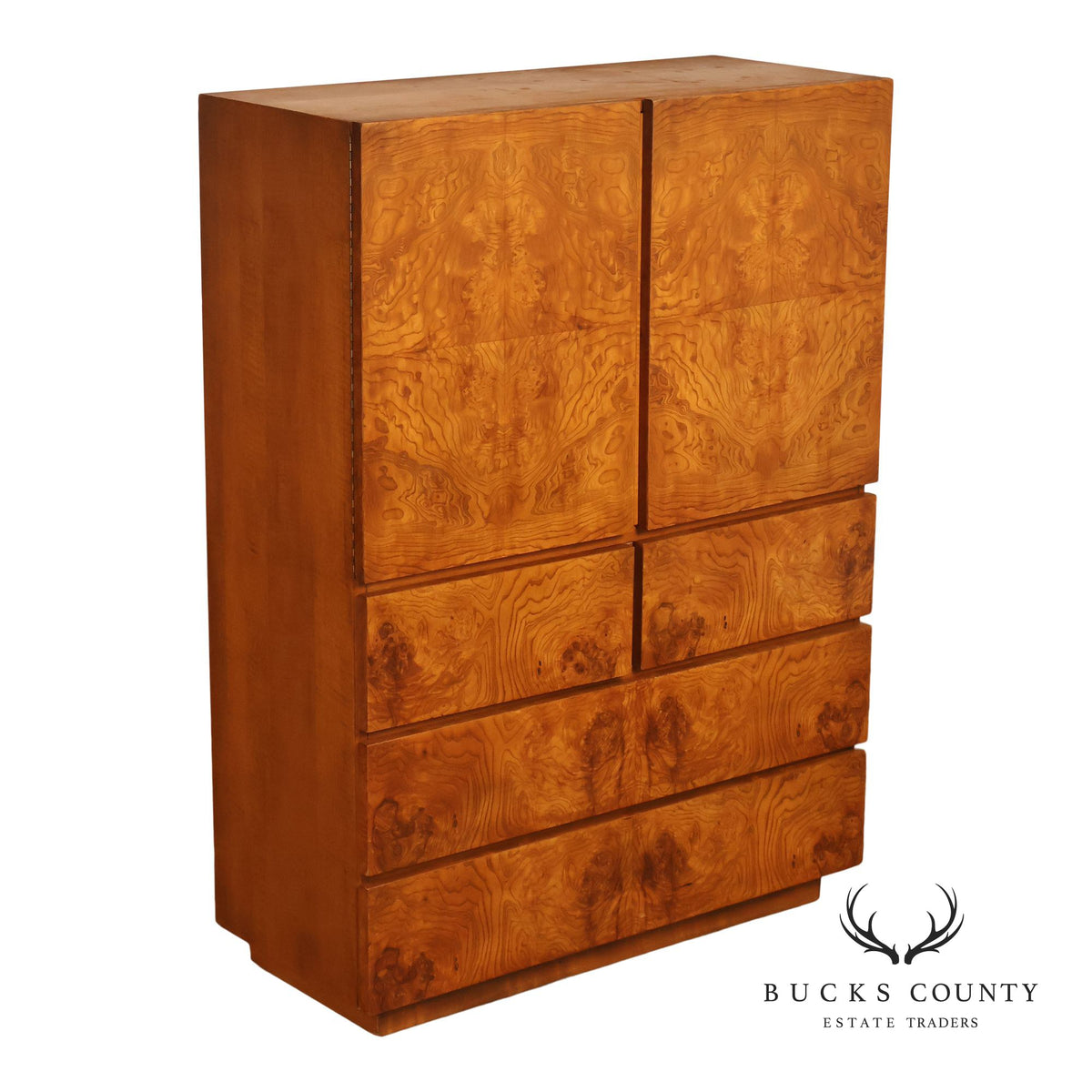 Lane Mid Century Modern Burlwood Armoire