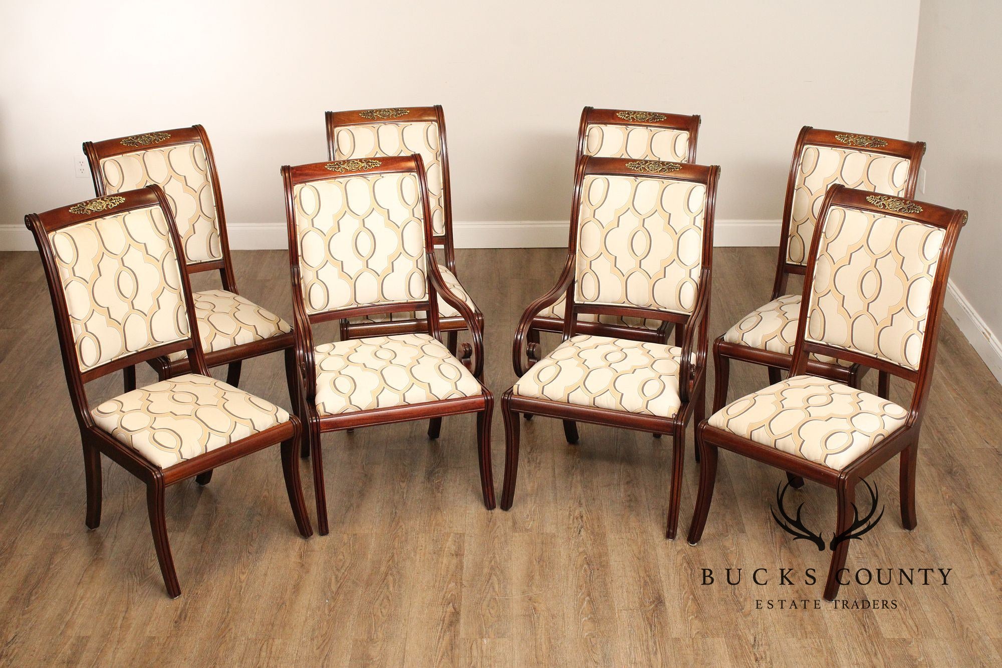 Henredon Empire Style Set Of Eight Mahogany Dining Chairs