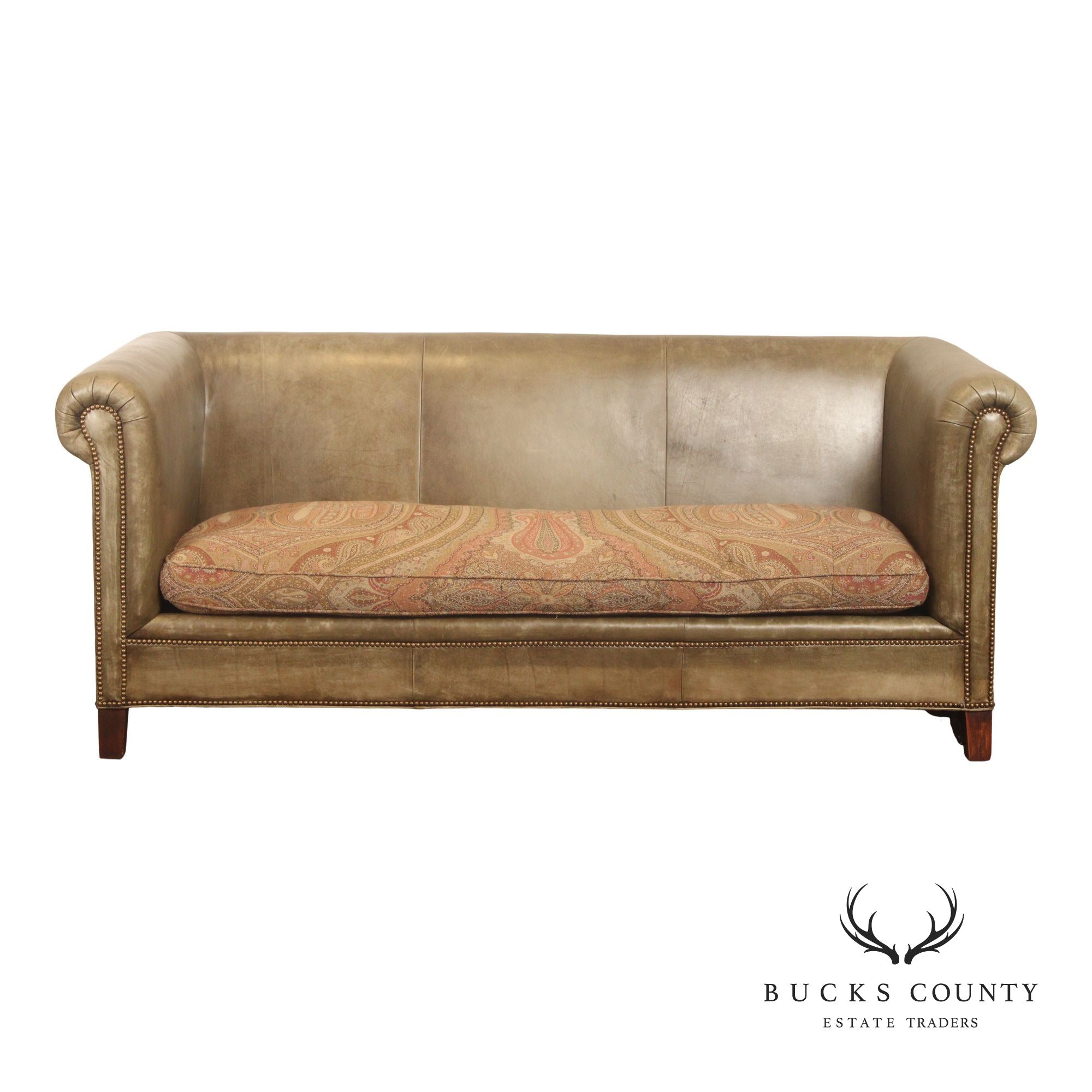 Ralph Lauren Even Arm Leather Sofa