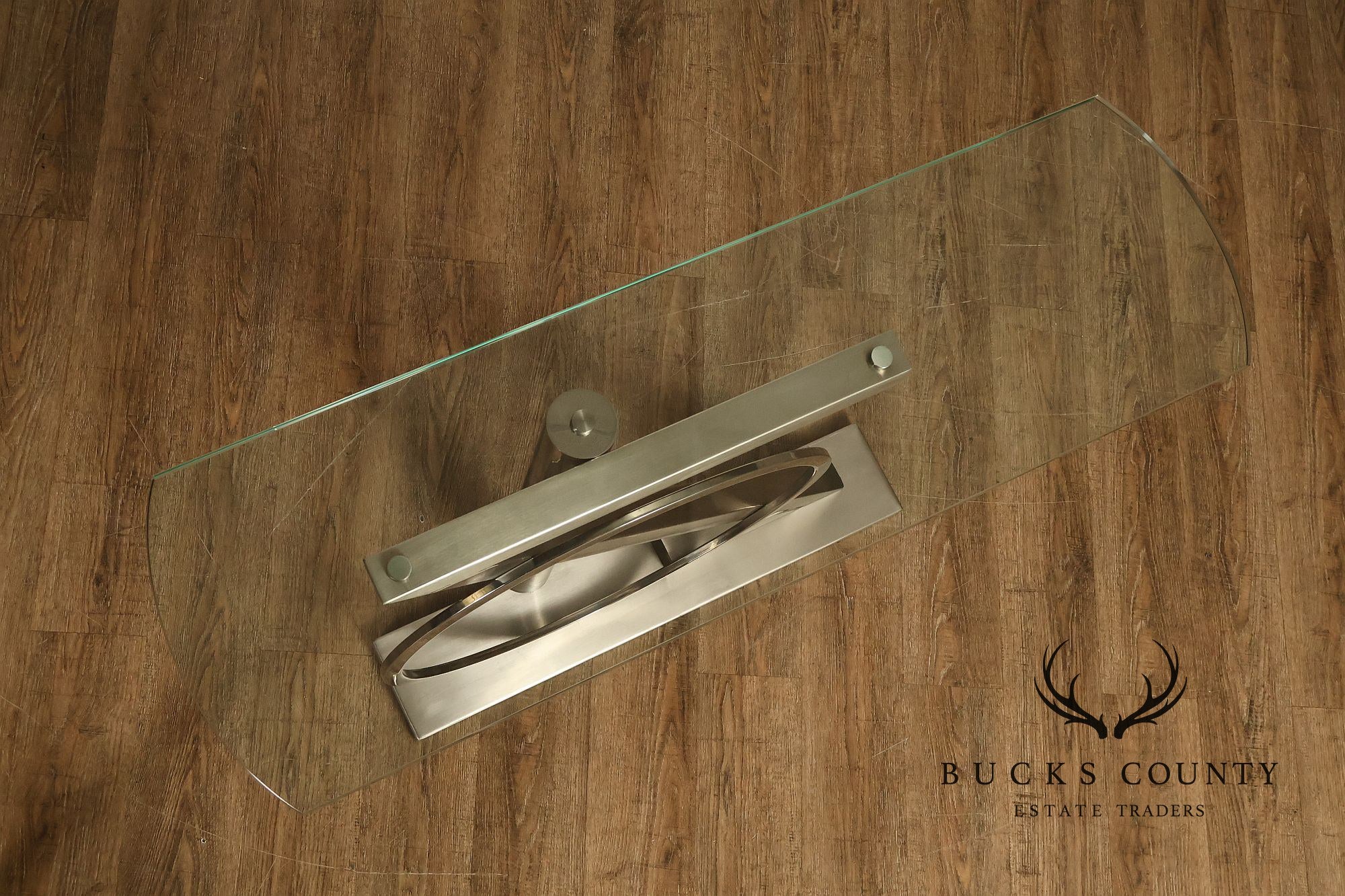 DIA Post Modern Glass Top Sculptural Console Table