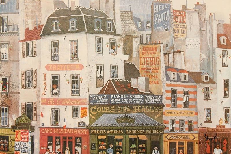 Michel Delacroix 'Les Halles' Framed Colored Lithograph