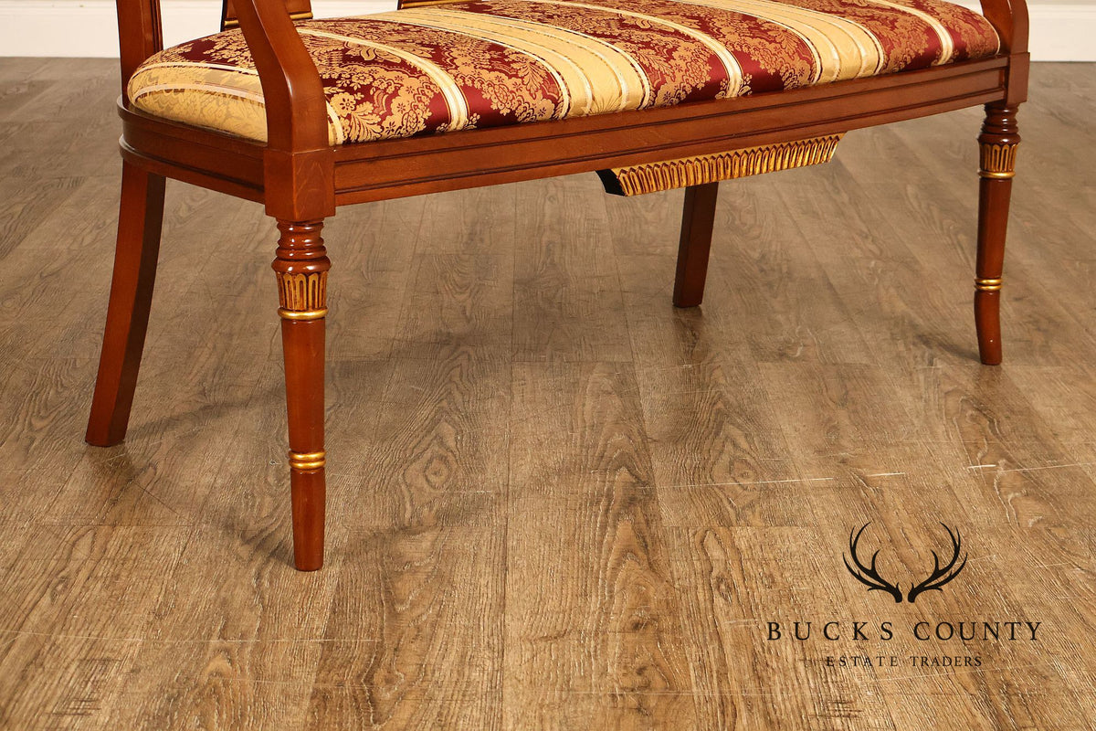 Neoclassical Style Mahogany And Gilt Upholstered Settee