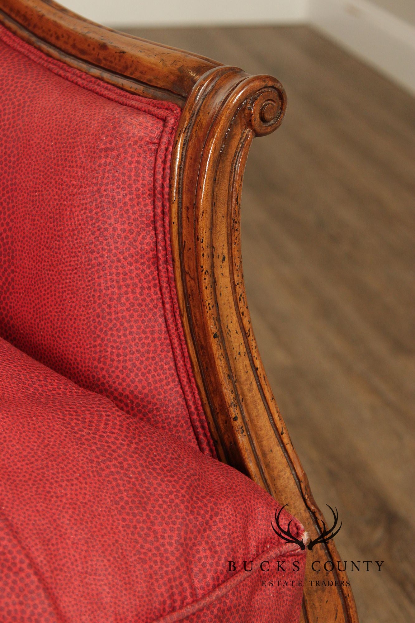 French Louis XV Style Walnut Upholstered Sofa