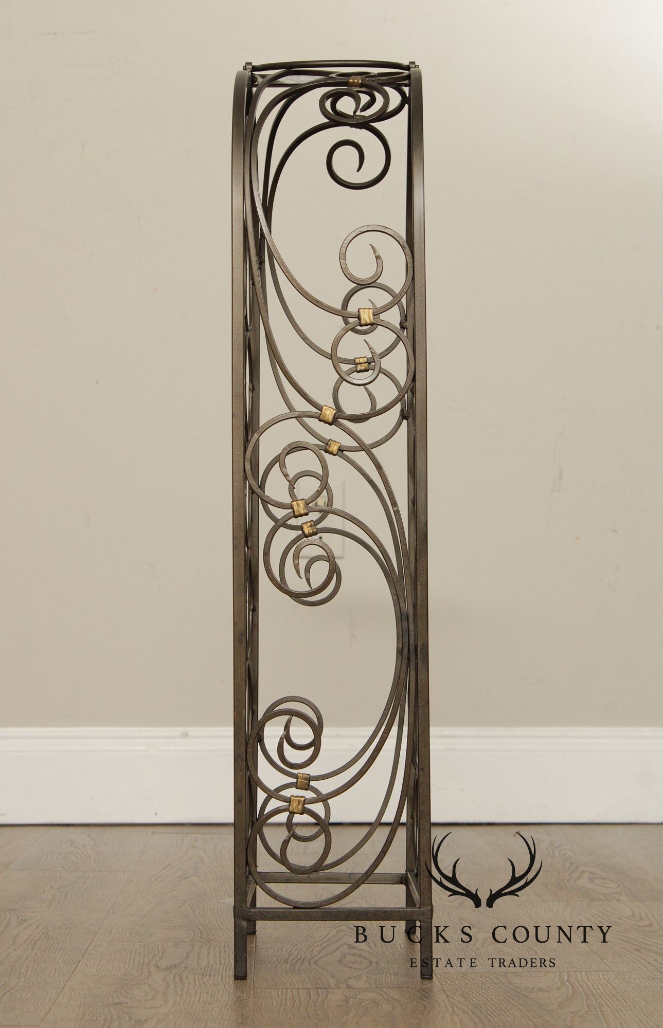 Arched 20-Bottle Iron Wine Rack