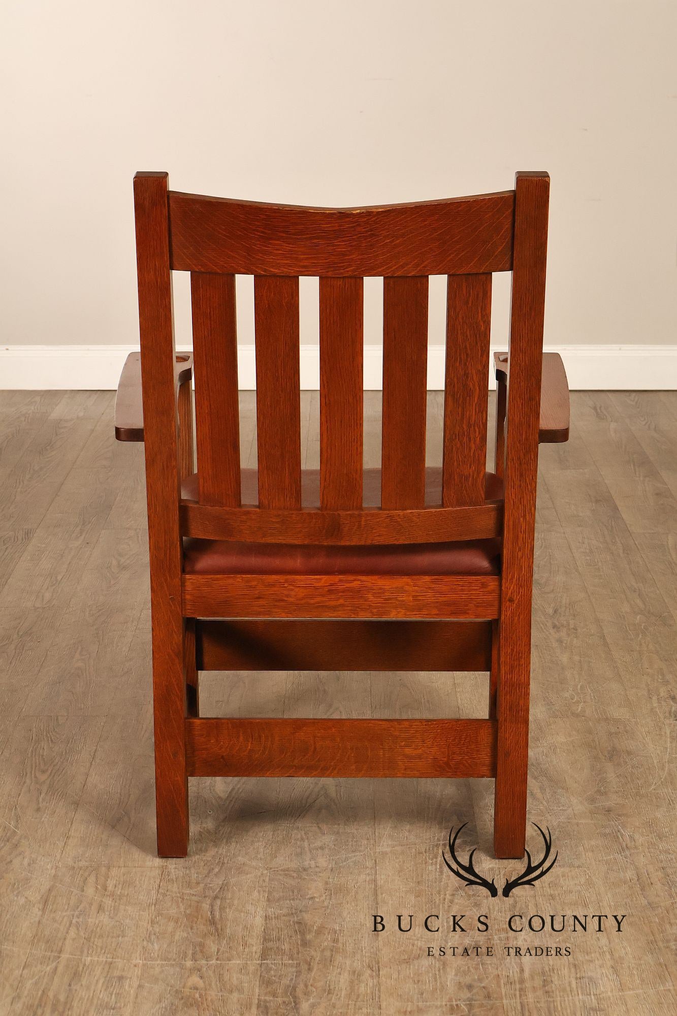 Stickley Mission Collection Set of Six Oak and Leather Dining Chairs