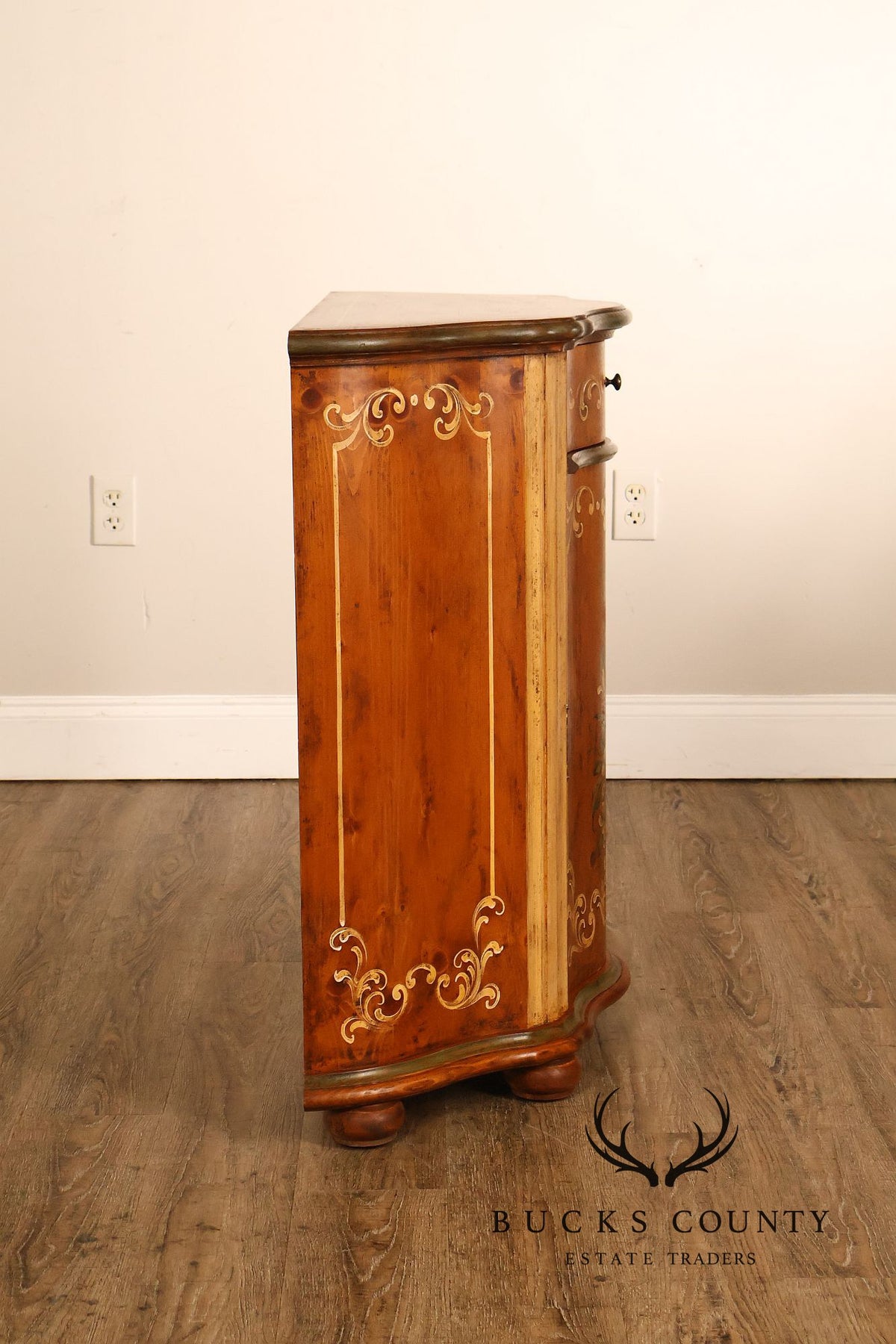 Venetian Style Hand Painted Console Cabinet