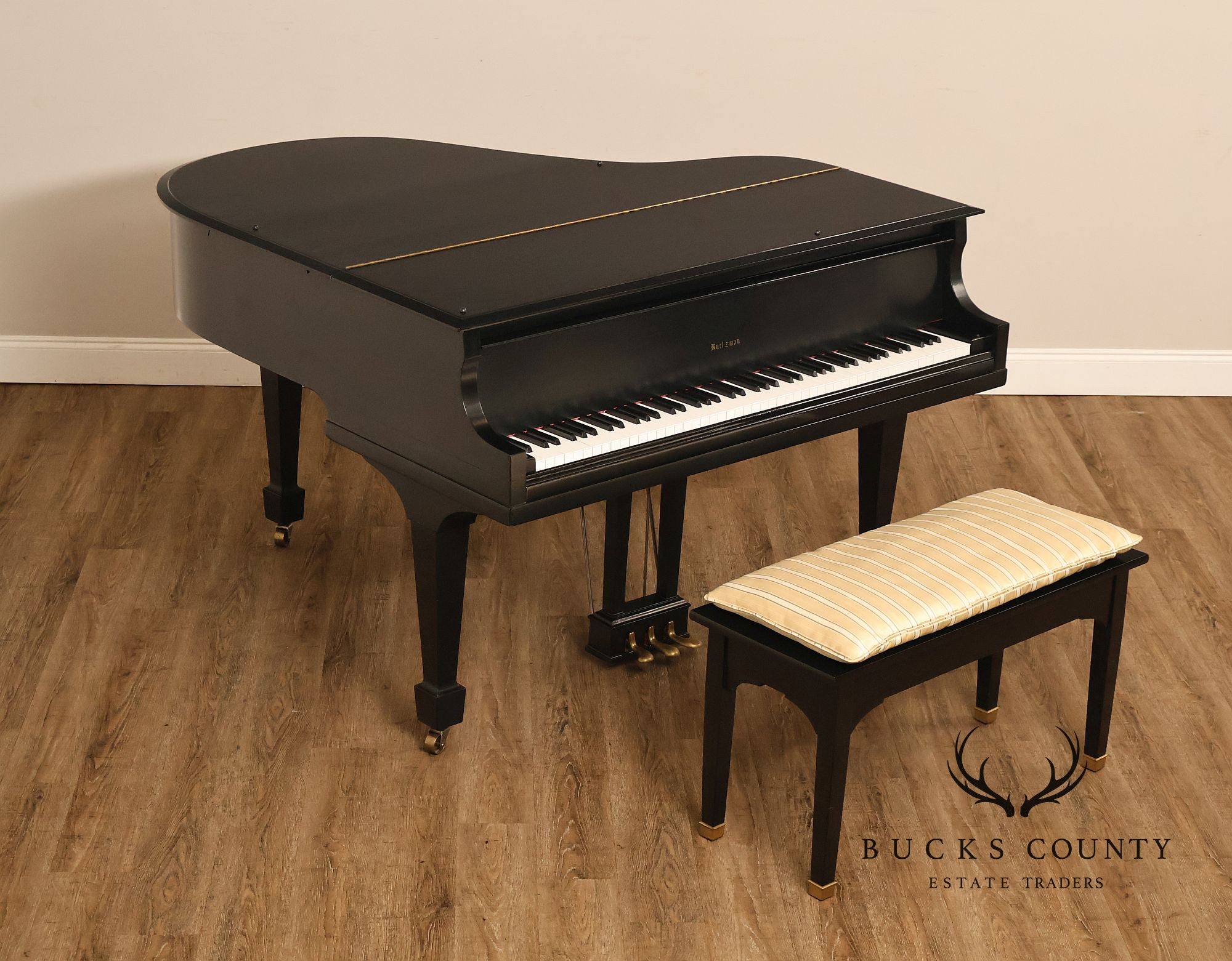 Kurtzman Ebonized Grand Piano And Duet Bench