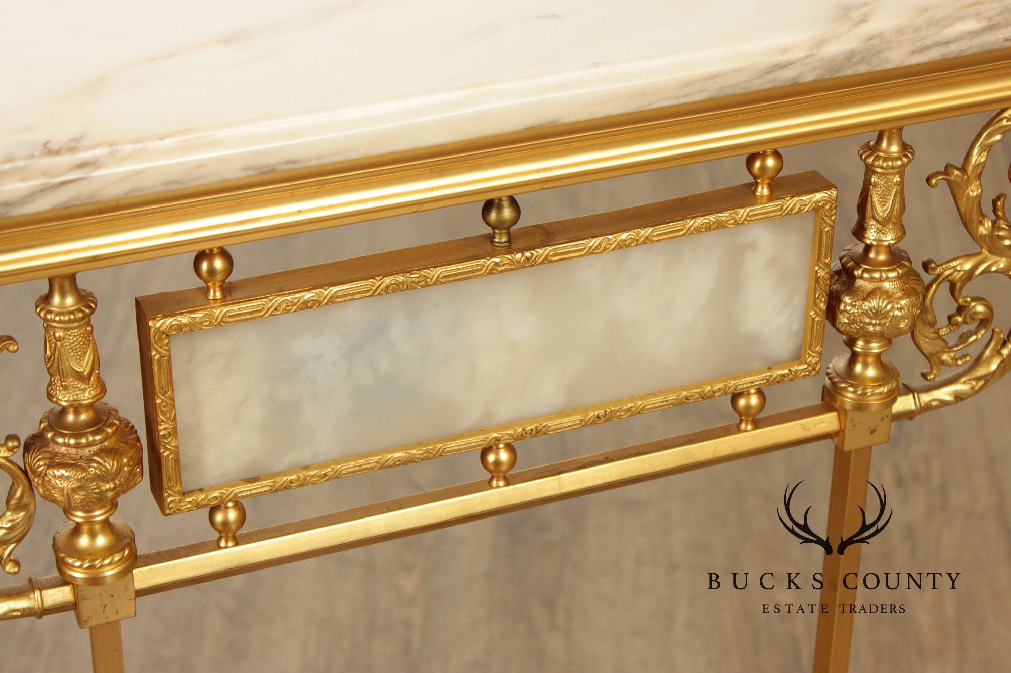 Italian Marble Top Gilt Bronze Console Table
