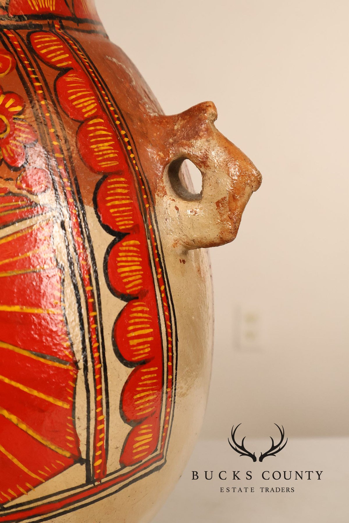 Mexican Folk Art Pottery Vase