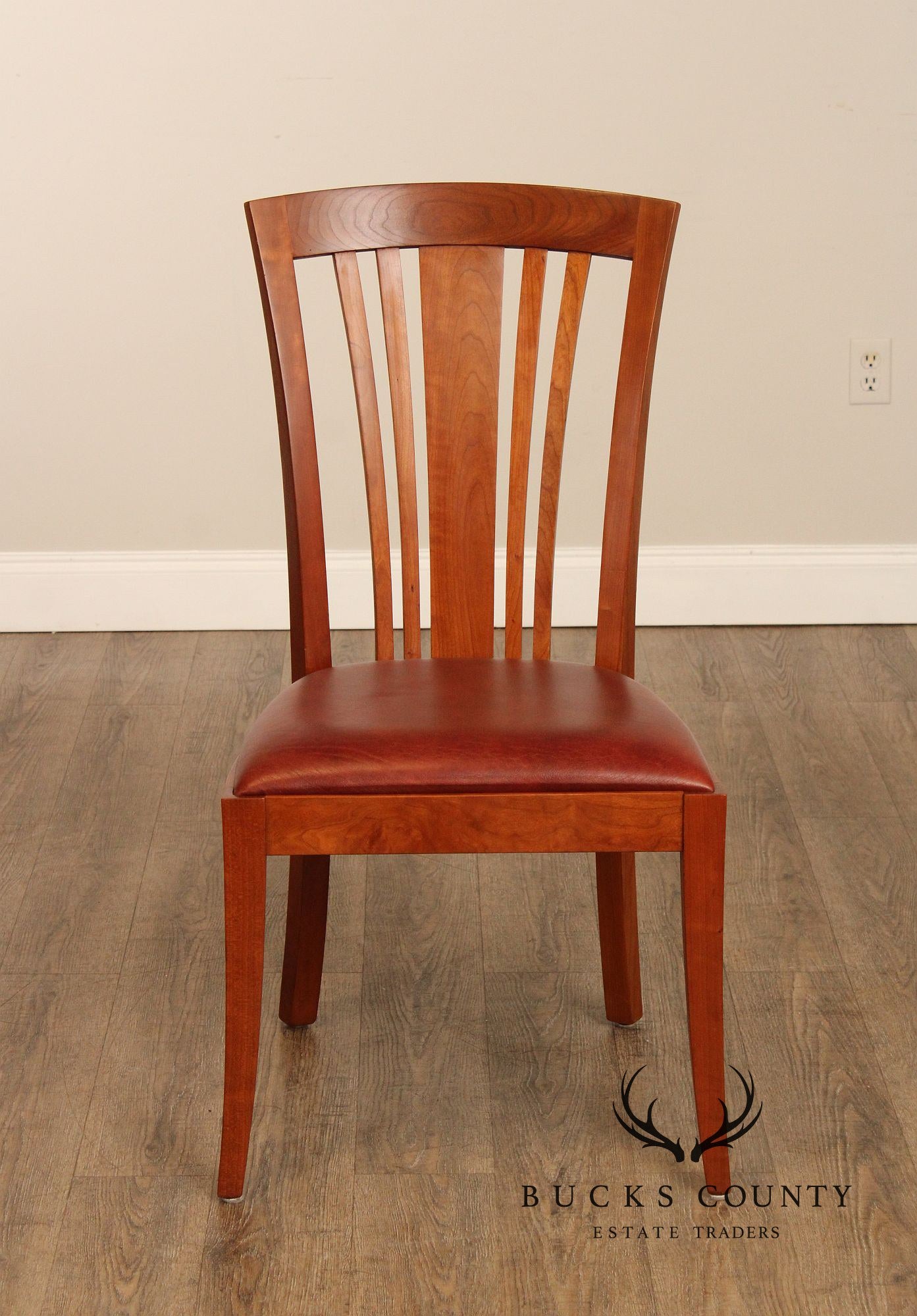 Stickley Metropolitan Collection Cherry and Leather Side Chair