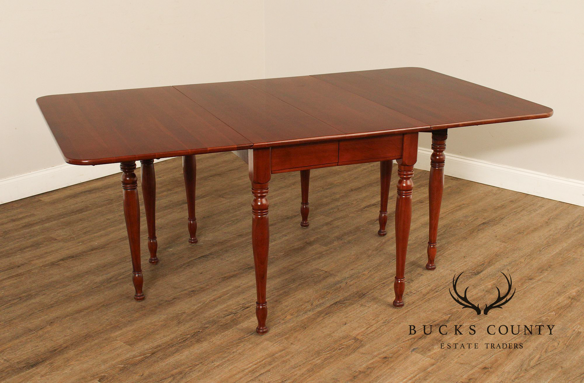 Sheraton Style Cherry Drop-Leaf Extendable Dining Table
