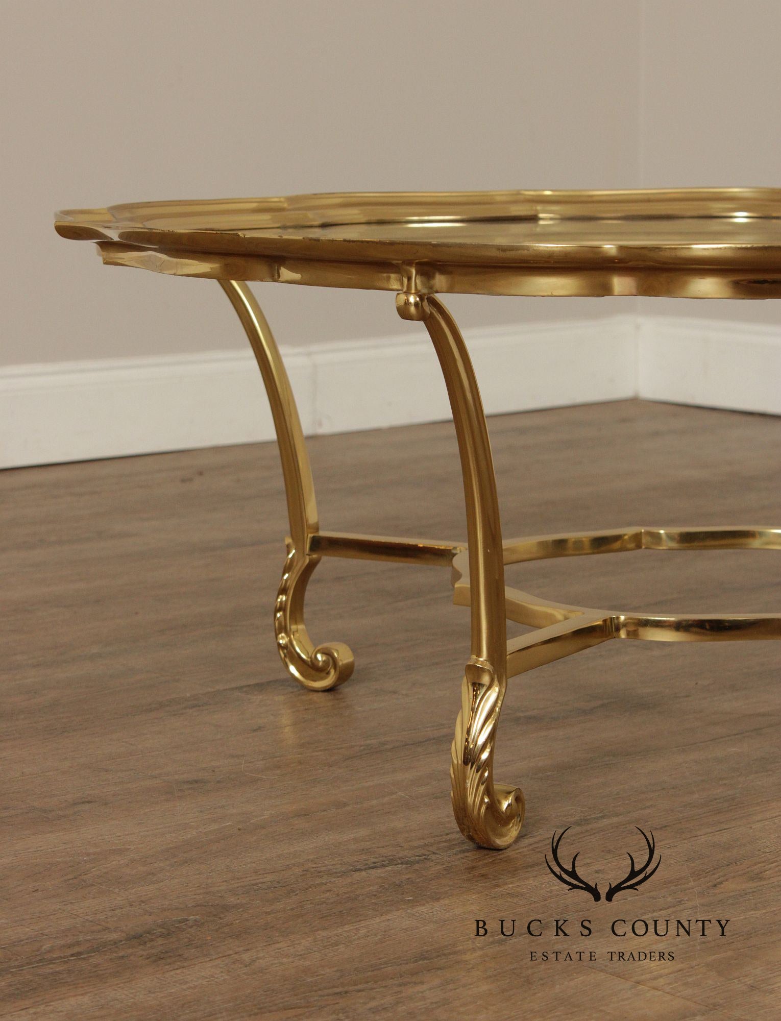 LaBarge Hollywood Regency Glass Top Coffee Table