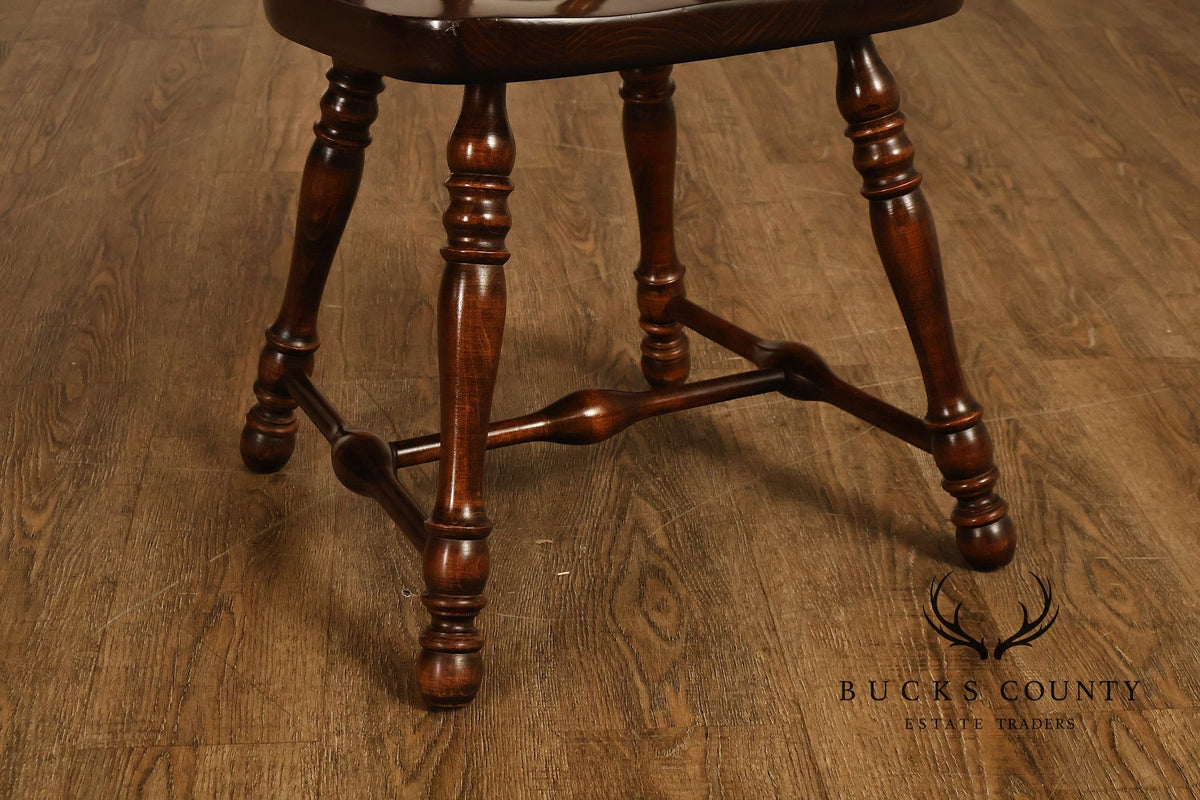 Set Of Four Ethan Allen Colonial Style Dark Finish Windsor Dining Chairs