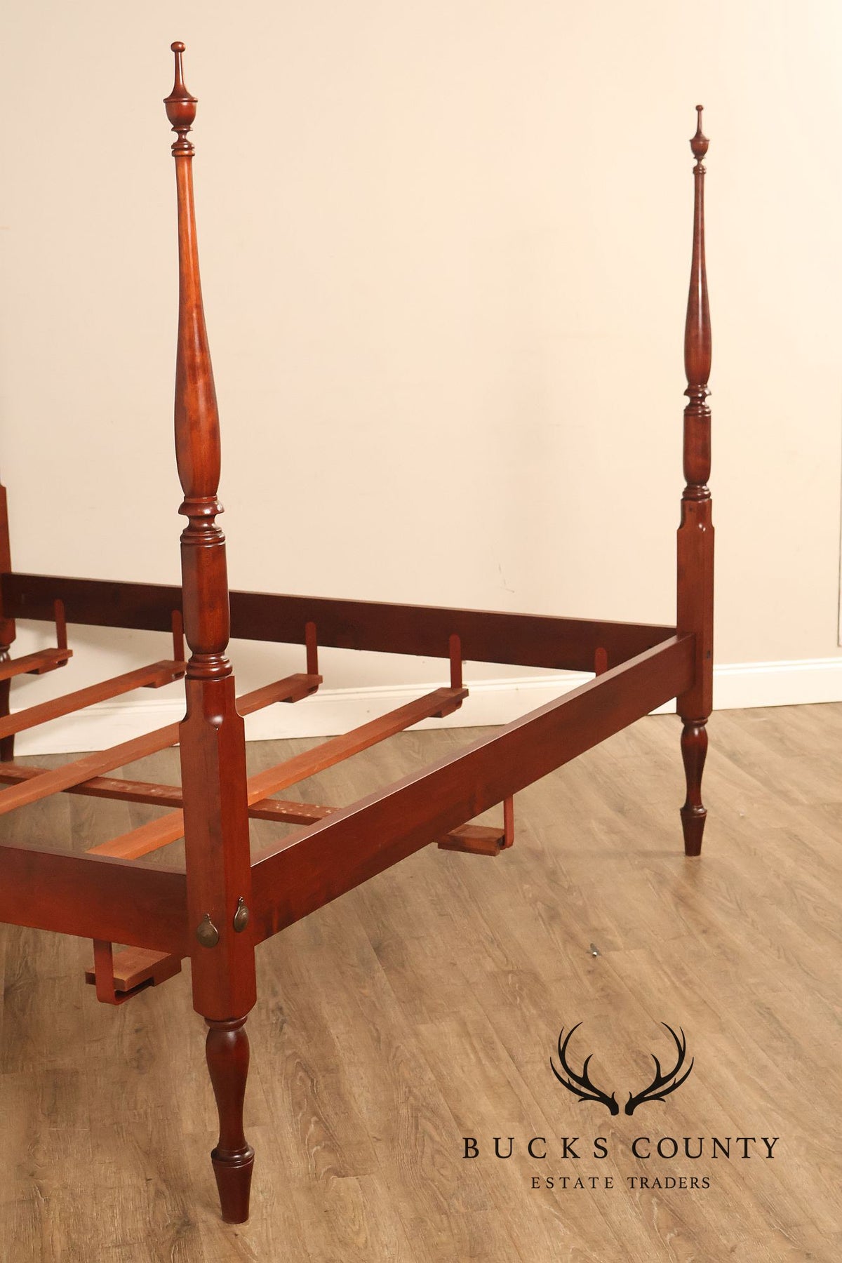 J.L. Treharn Sheraton Style King Maple Poster Bed