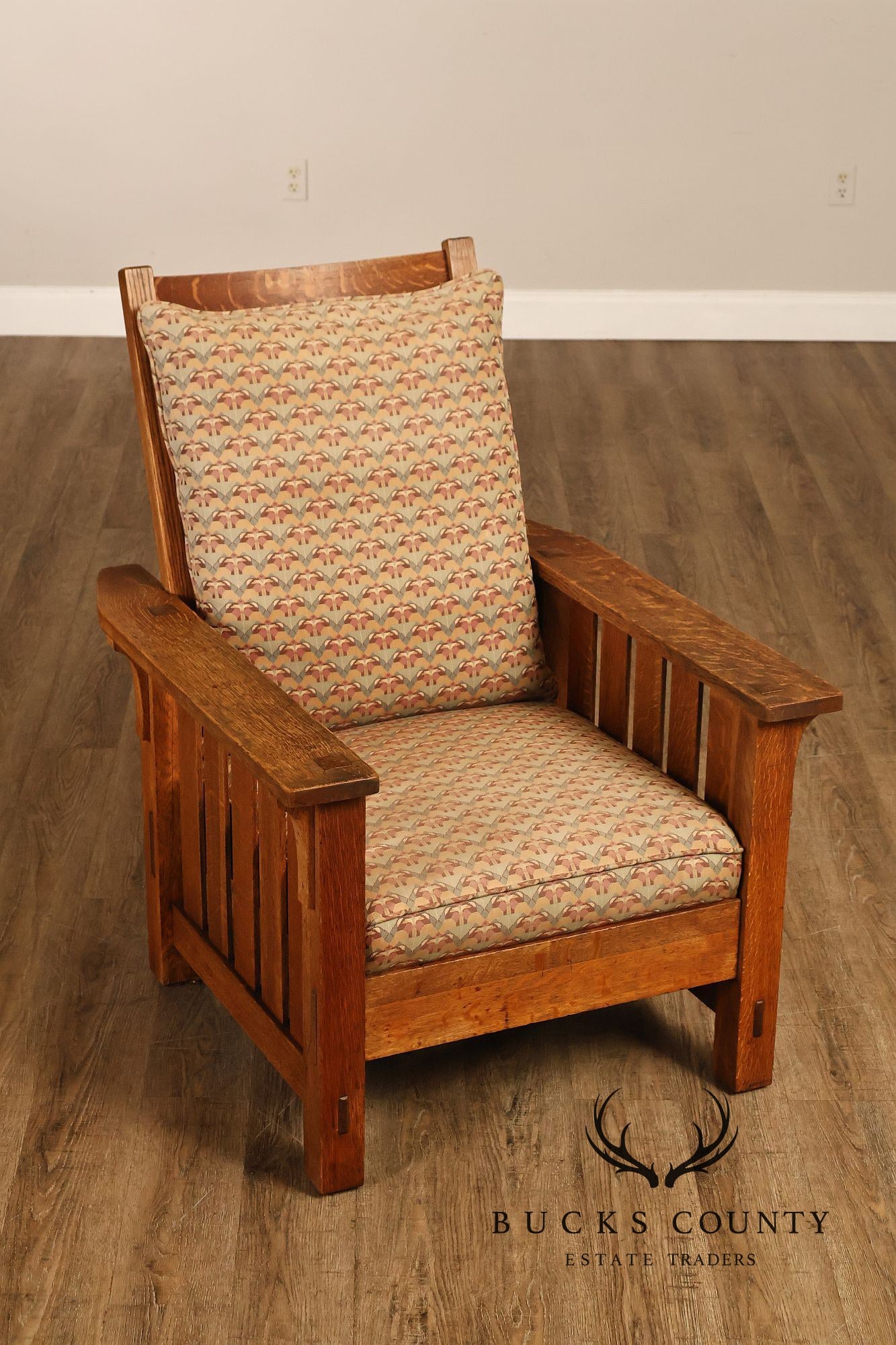 Antique L. & J.G. Stickley No. 497 Arts And Crafts Mission Oak Morris Chair