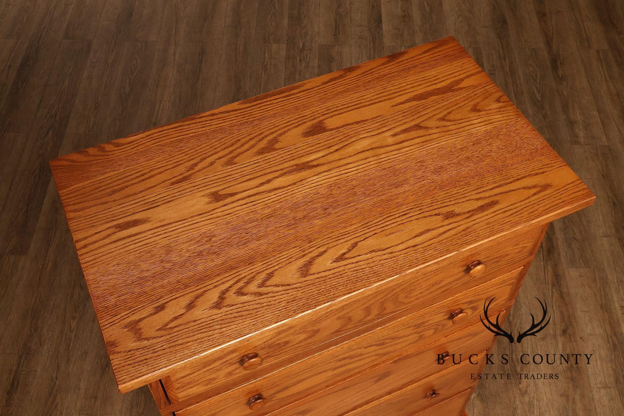 Hunt Country Furniture Oak Five Drawer High Chest