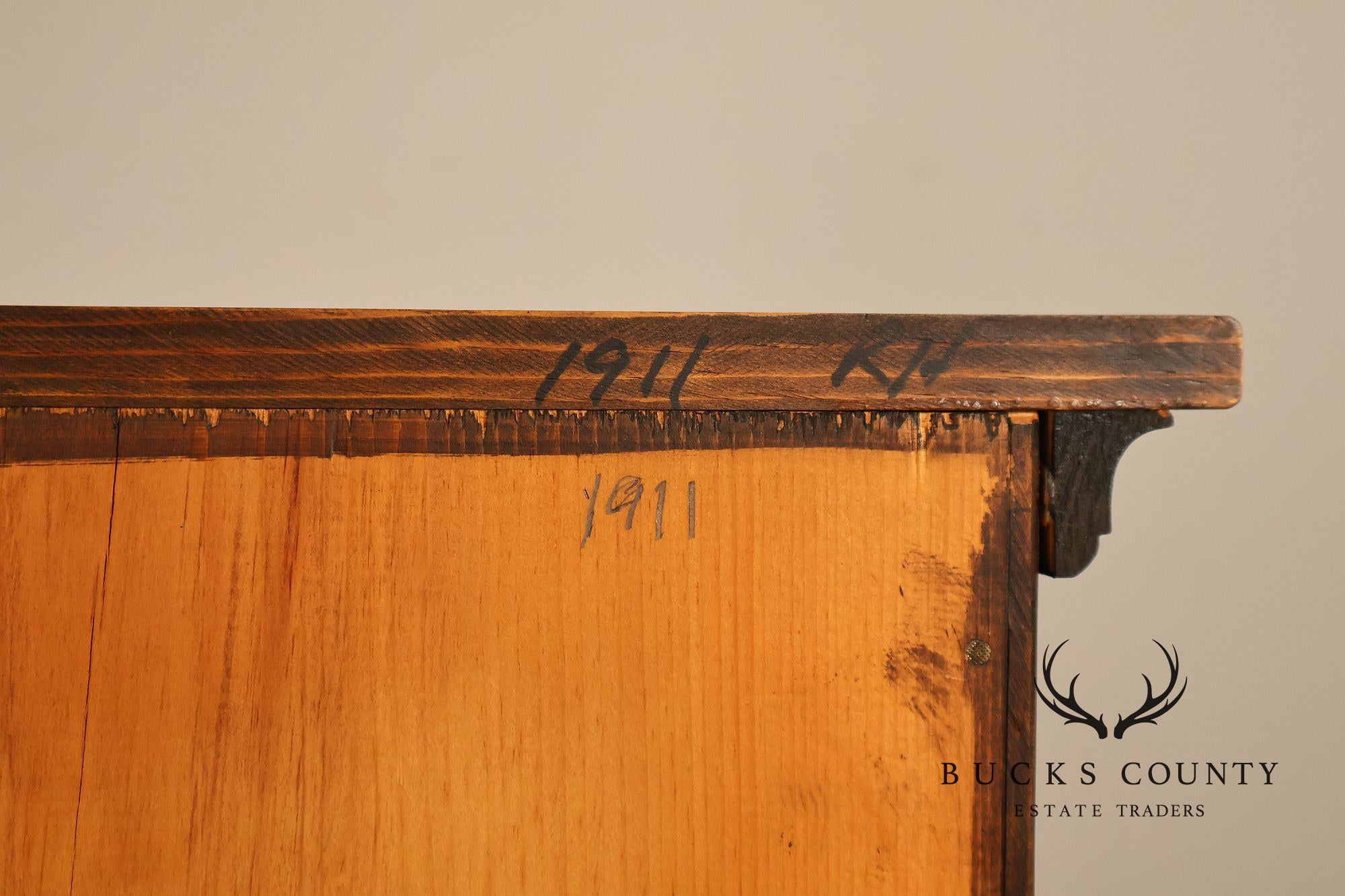 Vintage Rustic Pine Armoire Cabinet