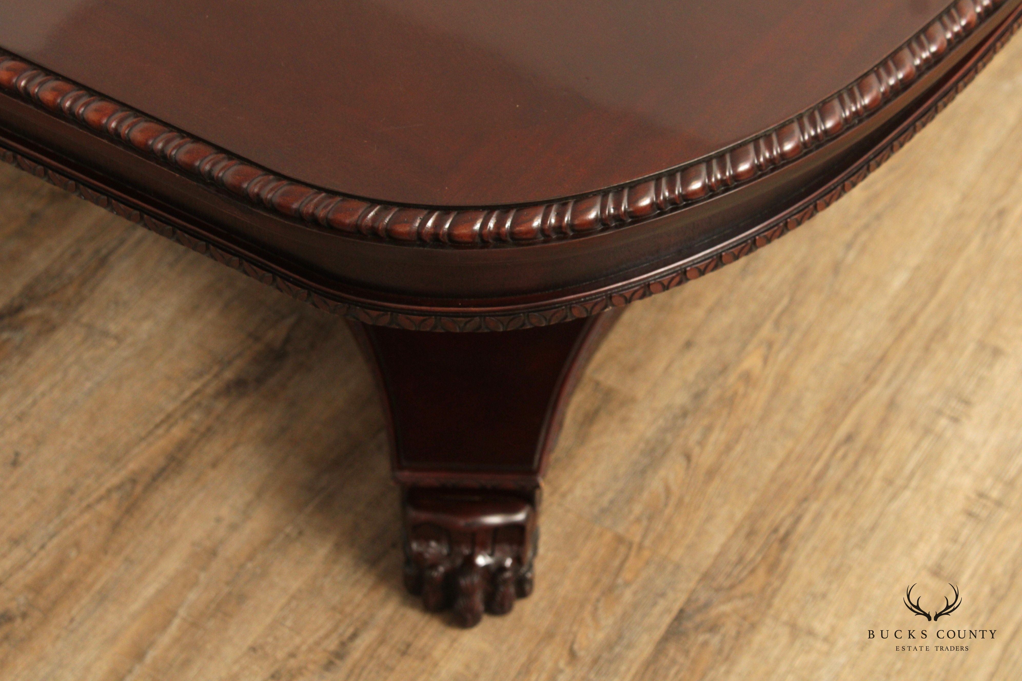 Empire Style Mahogany Double Pedestal Expandable Dining Table