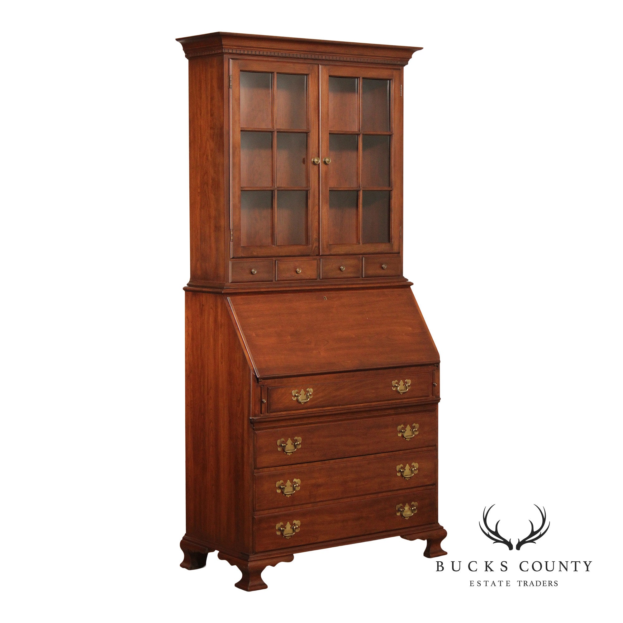 Pennsylvania House Chippendale Style Cherry Secretary Bookcase