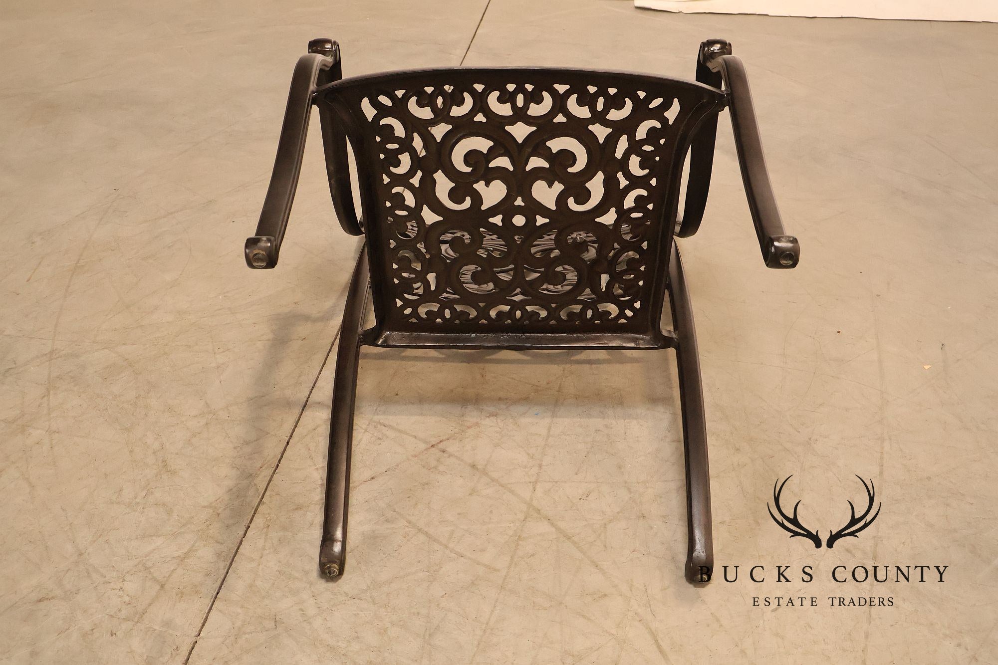 Castelle Cast Aluminum Outdoor Dining Table With Six Chairs Patio Set