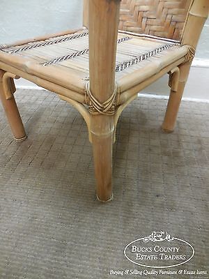 Vintage Set of 4 Heavy Genuine Bamboo Arm Chairs