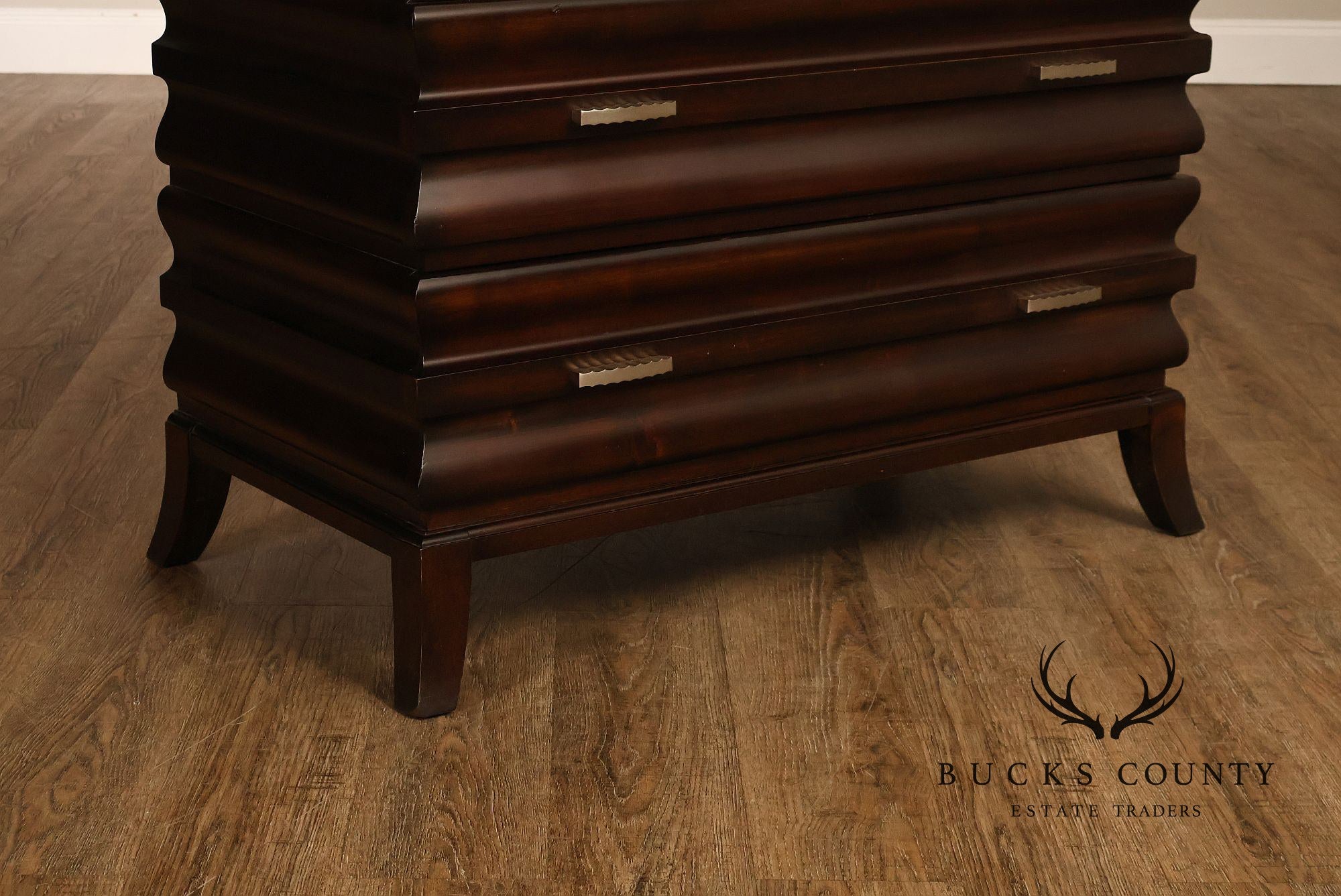 Hickory White Contemporary Ripple Front Three Drawer Chest