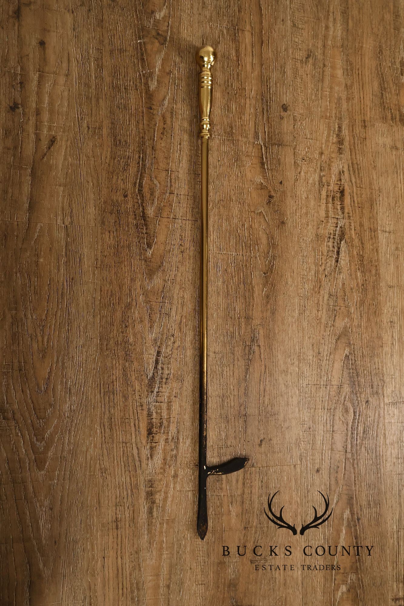 Traditional Brass Five-Piece Fireplace Tool Set