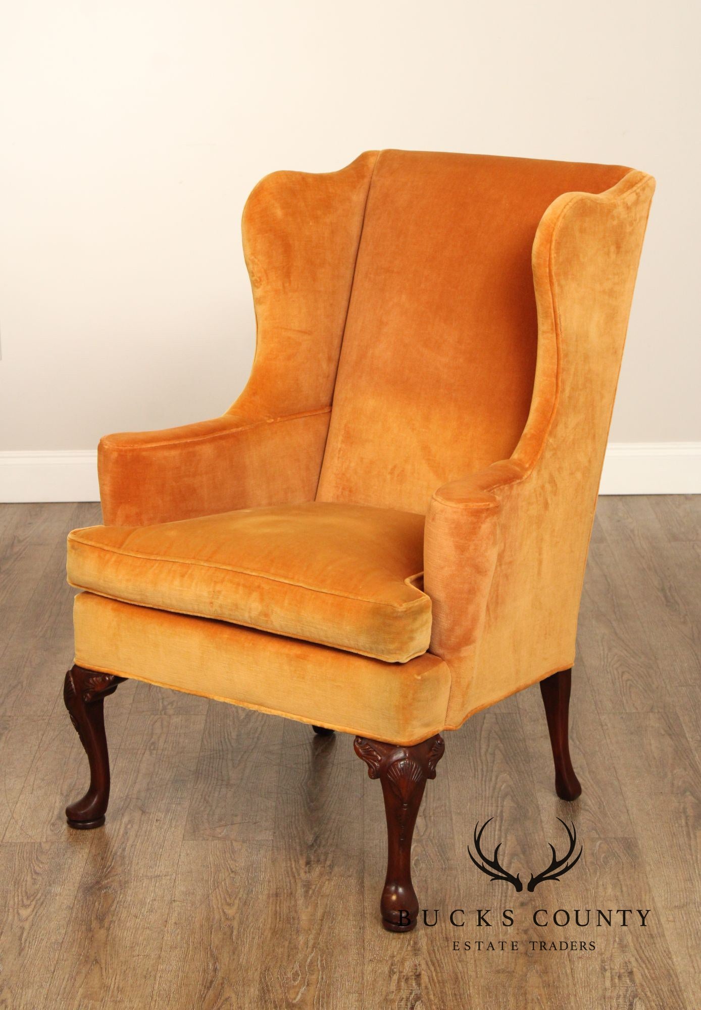 Hickory Chair Queen Anne Style Wingback Armchair