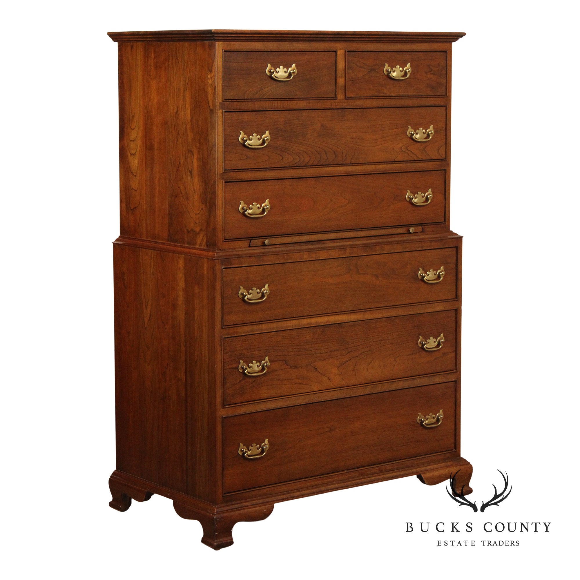 Stickley Chippendale Style Cherry Tall Chest