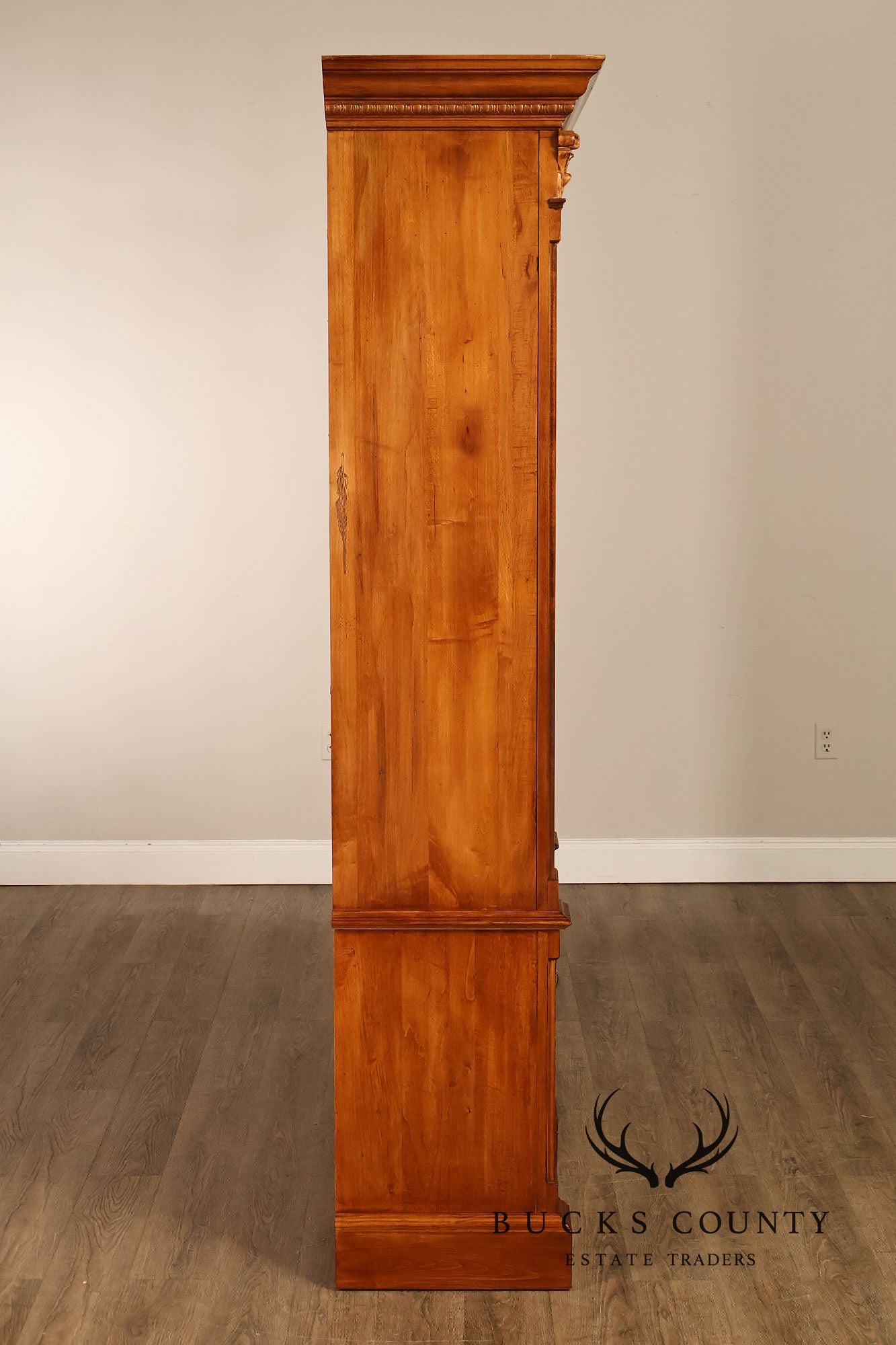 Ethan Allen 'Legacy' Maple Open Carved Library Bookcase