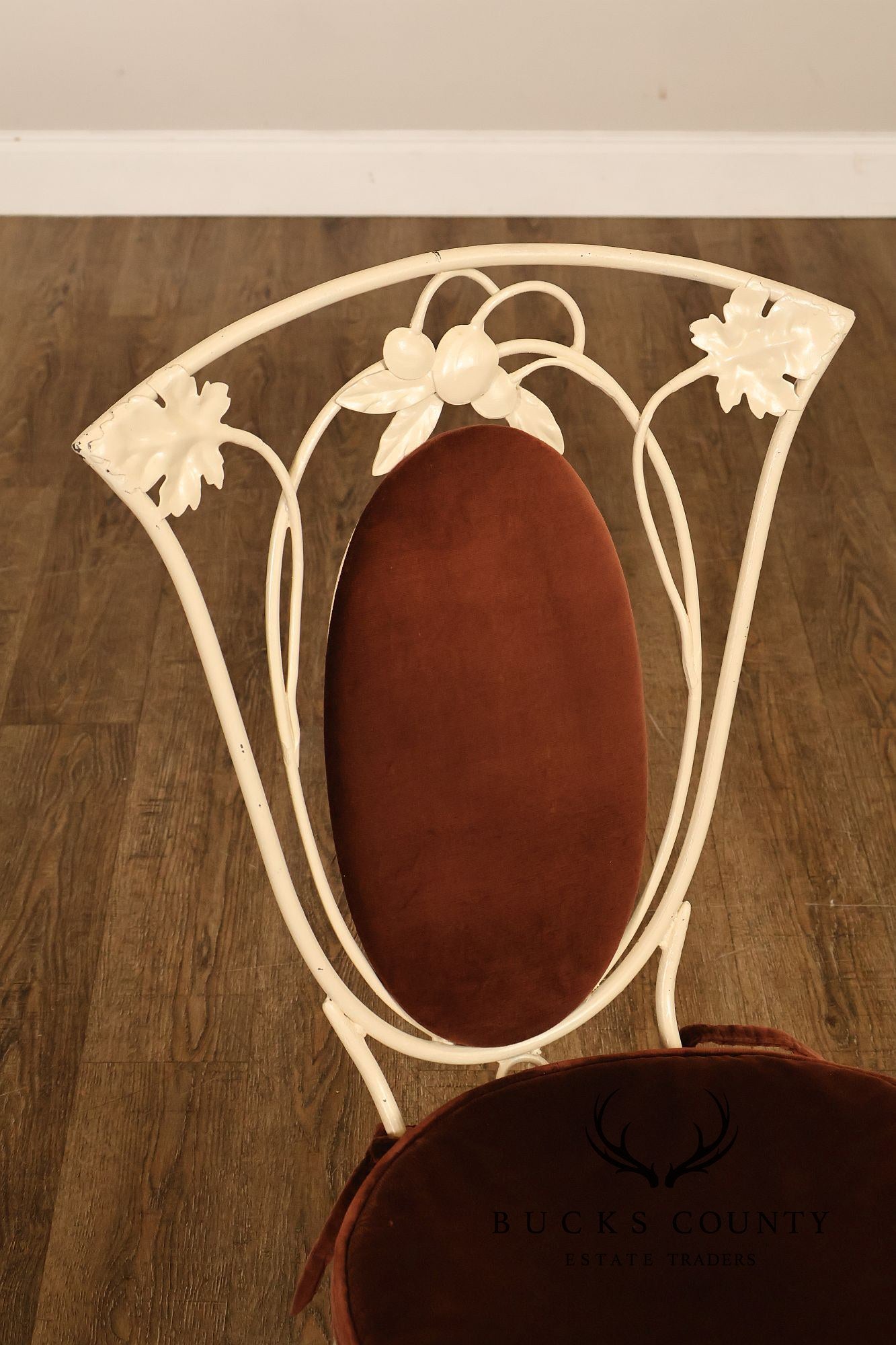 Salterini Mid Century Wrought Iron Fruit And Vine Set Of 6 Dining Chairs