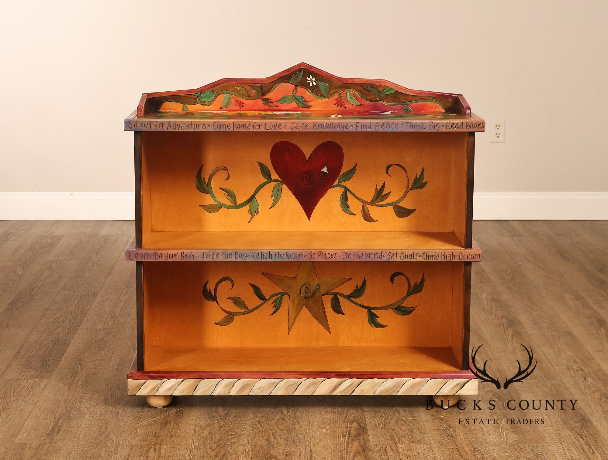Sticks Artisan Hand Painted Open Bookcase