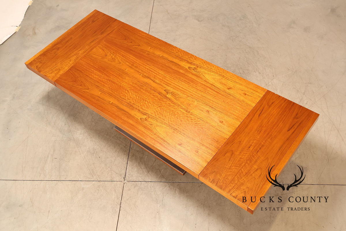 Milo Baughman Walnut Pedestal Dining Table