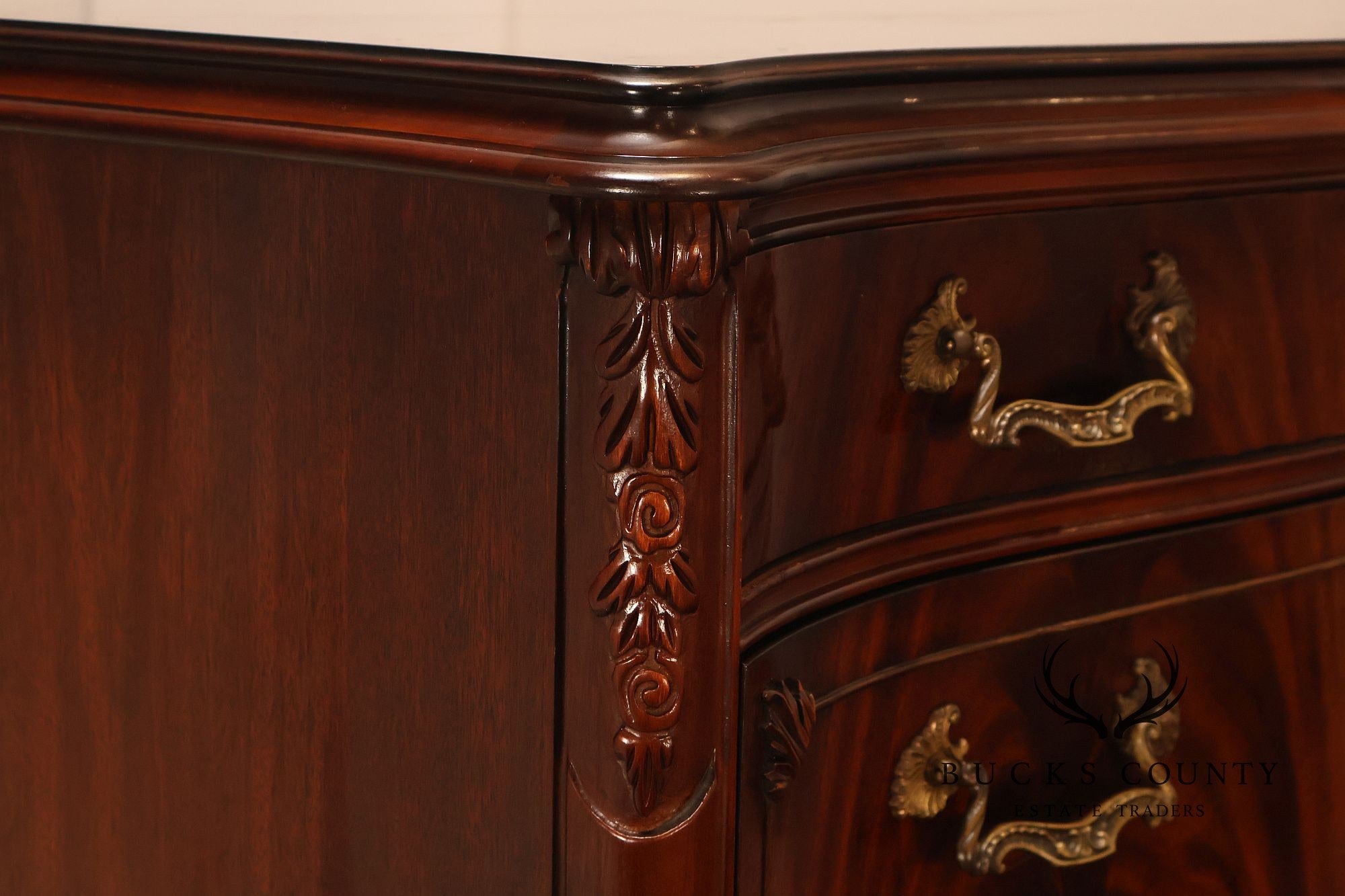 Vintage 1940s Mahogany High Chest