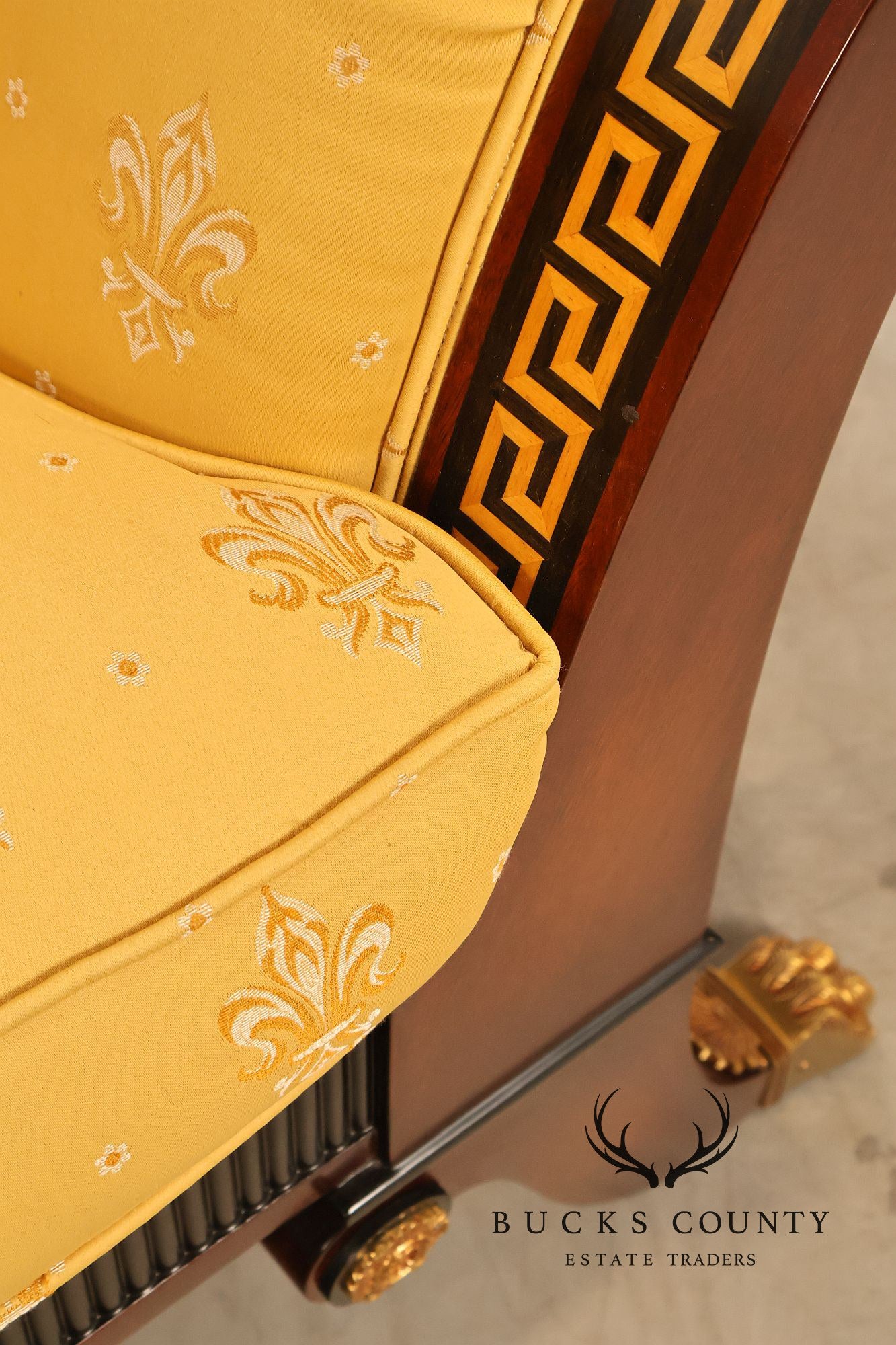 Empire Style Mahogany Armchair With Gilt Bronze Mounts
