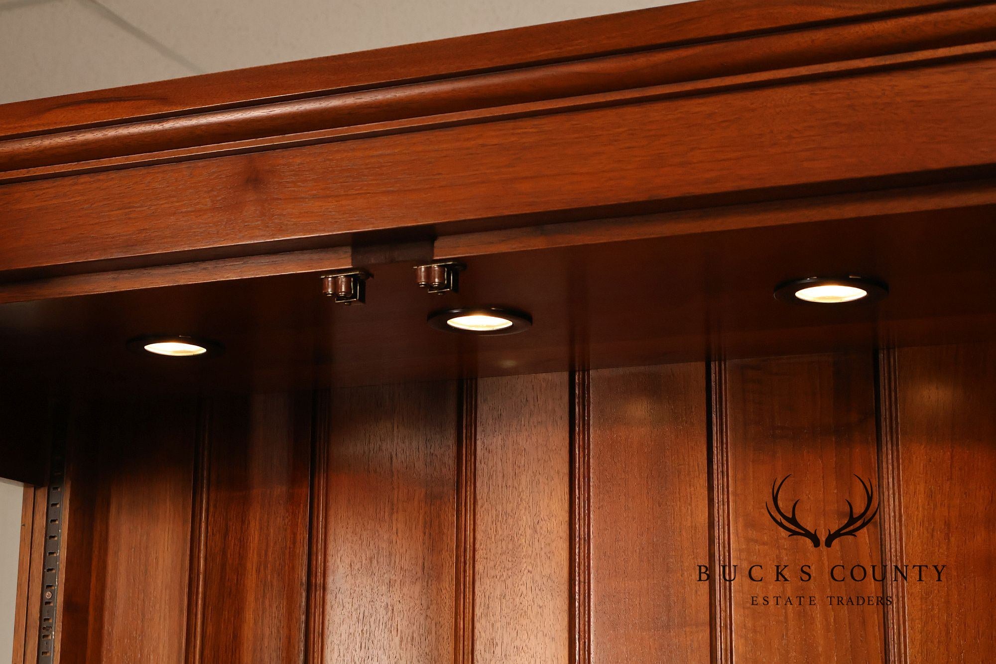 E.A. Clore Chippendale Style Bench Made Walnut Display Cabinet