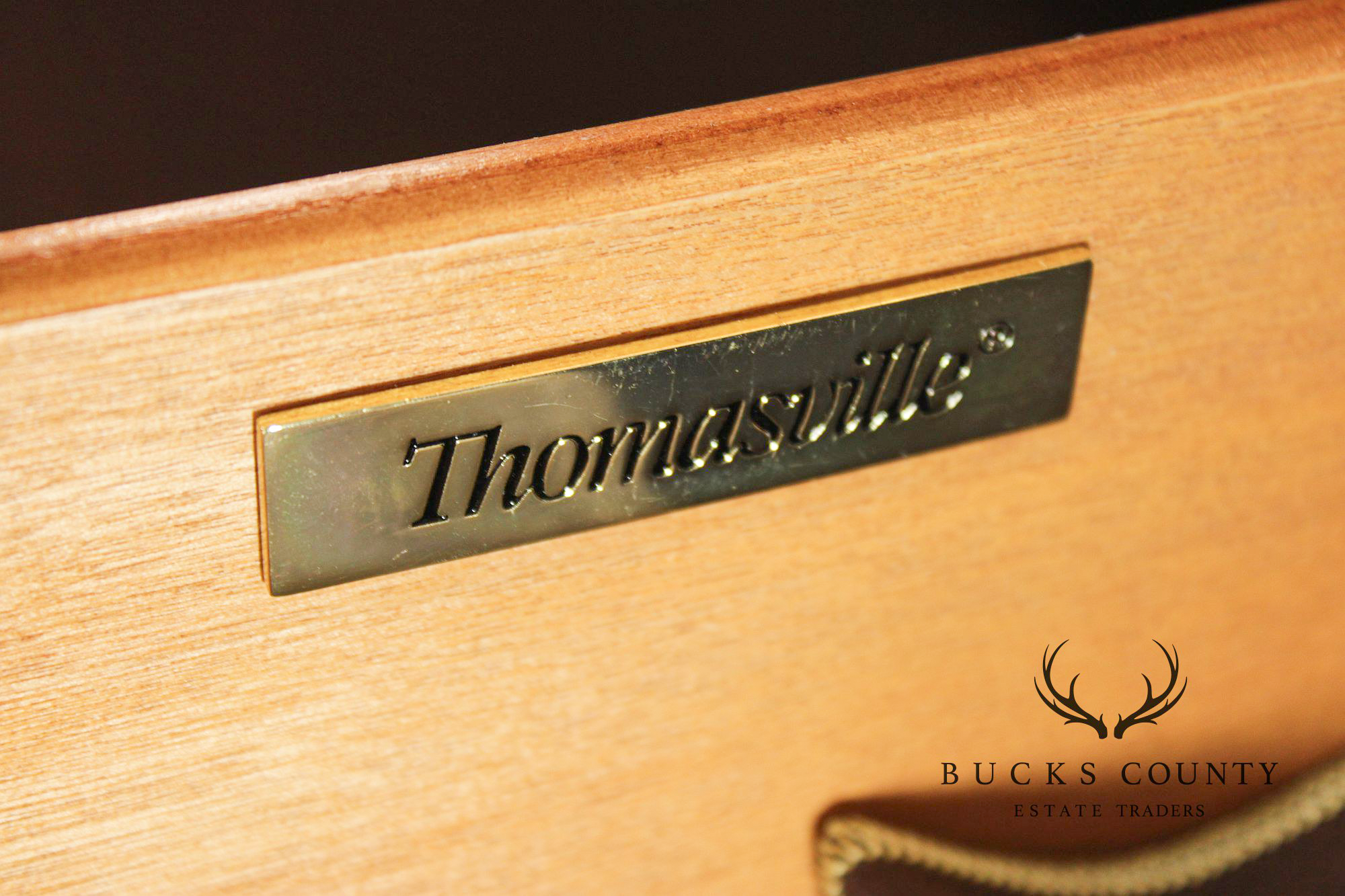 Thomasville Modern Art Deco Style Granite Top Buffet Sideboard