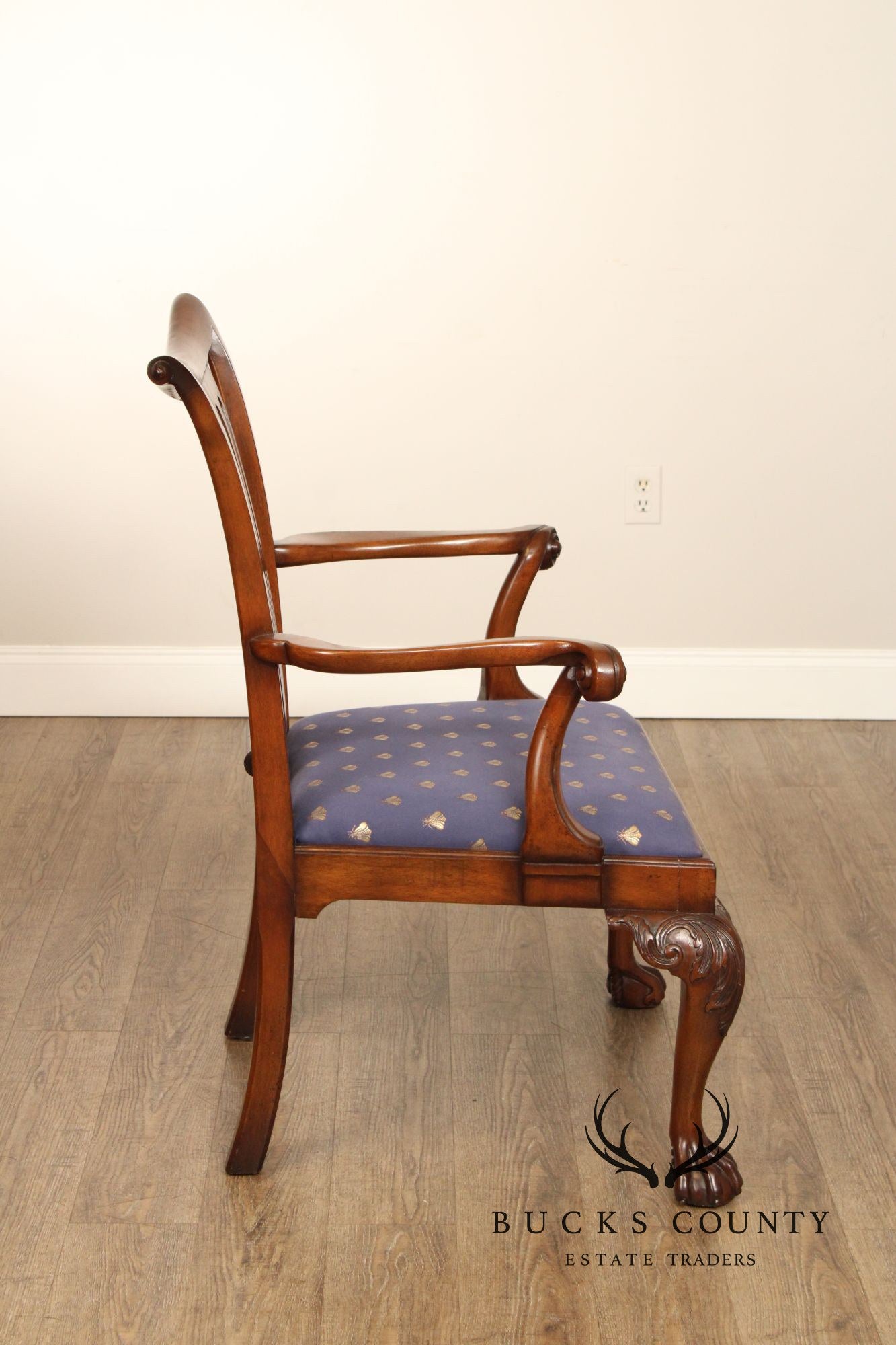 Baker Furniture Georgian Style Pair of Mahogany Armchairs