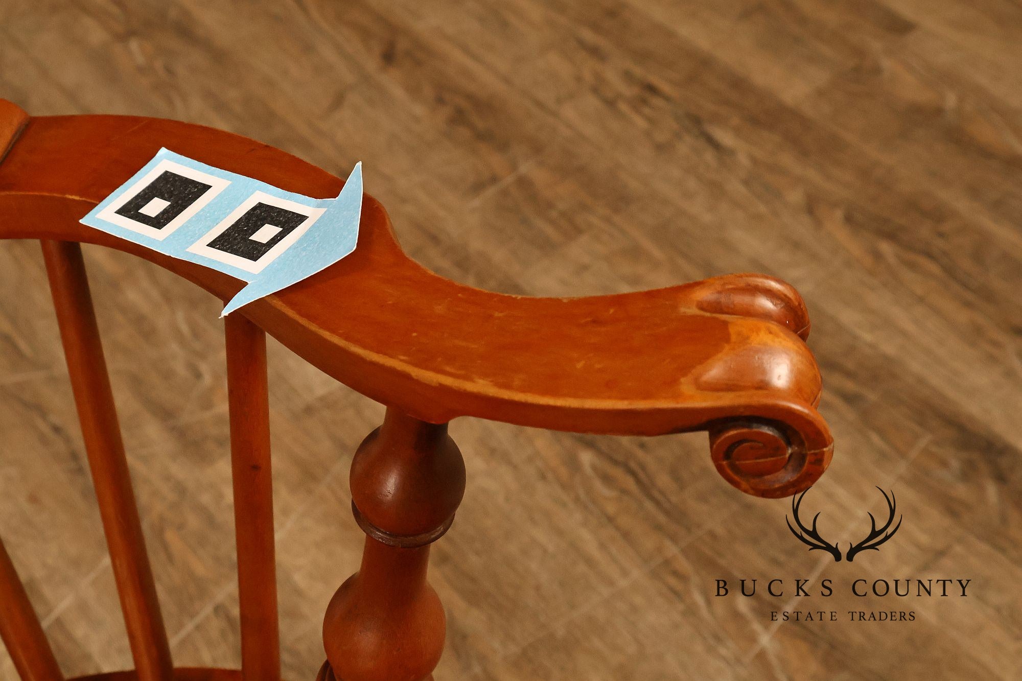 Conant Ball Maple Windsor Armchair With Scroll Crest Rail