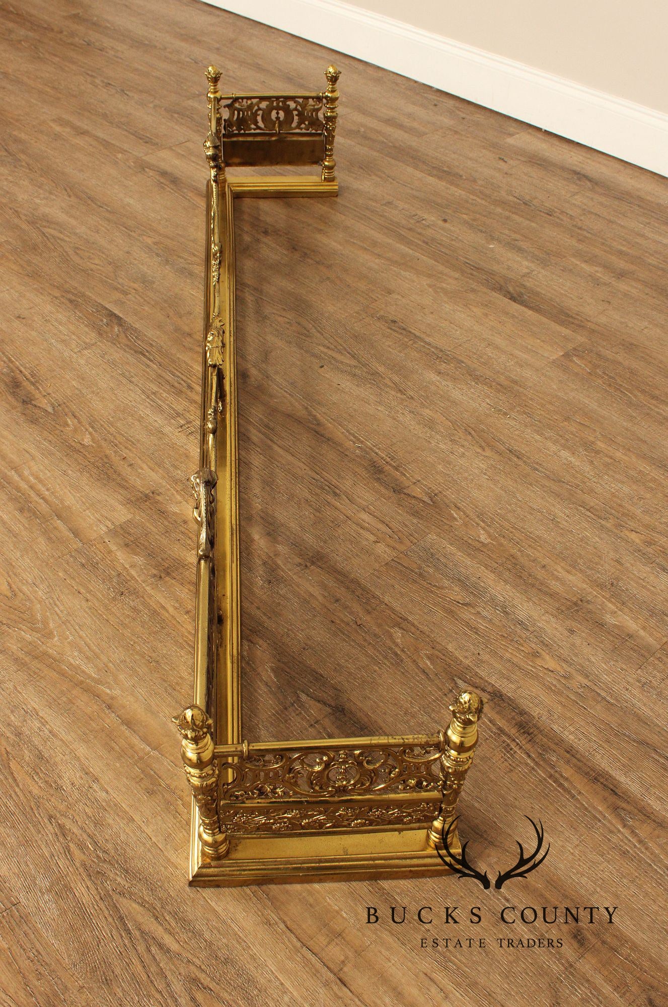 French Louis XV Style Gilt Brass Fireplace Fender