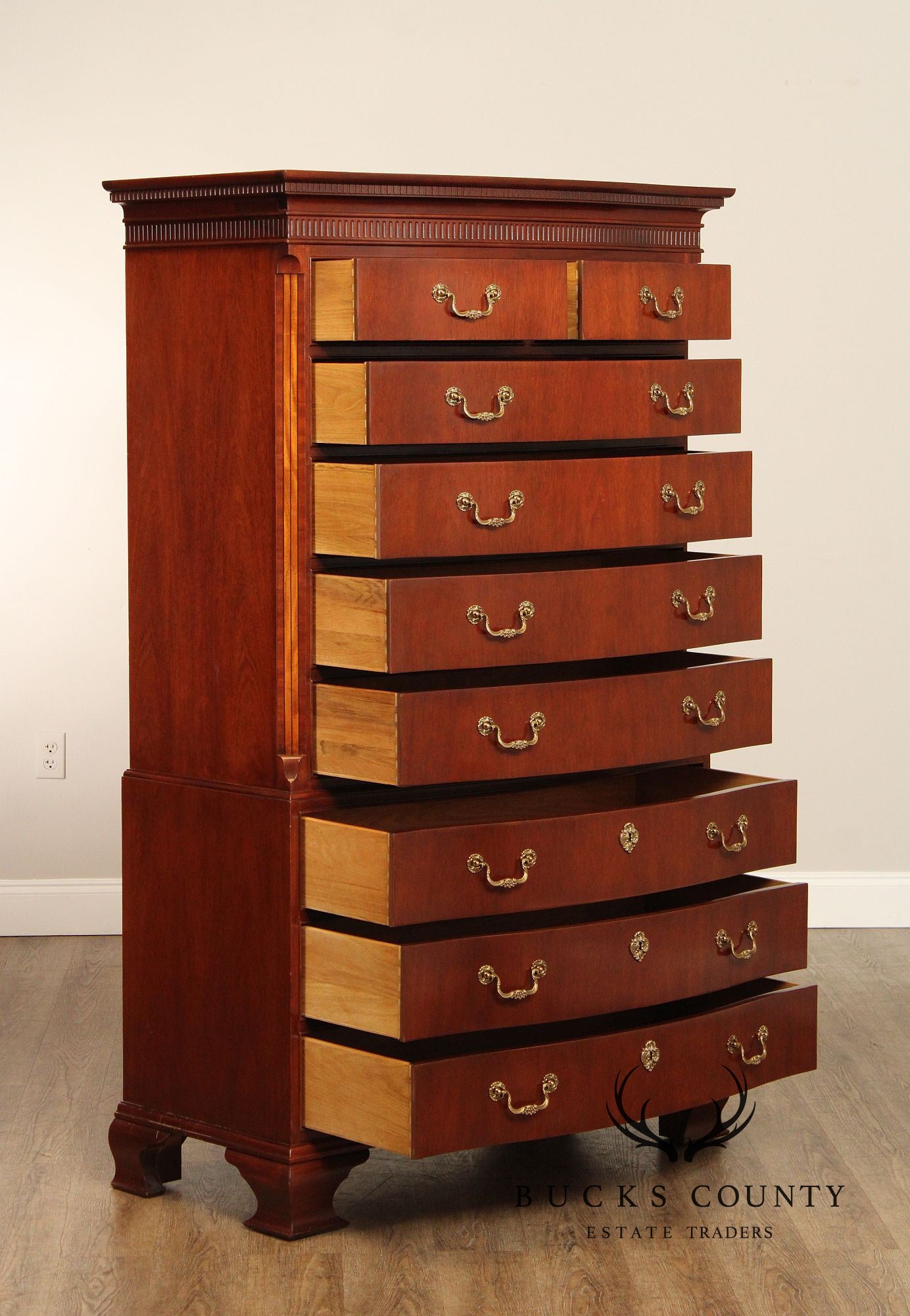 Baker Georgian Style Mahogany Tall Chest