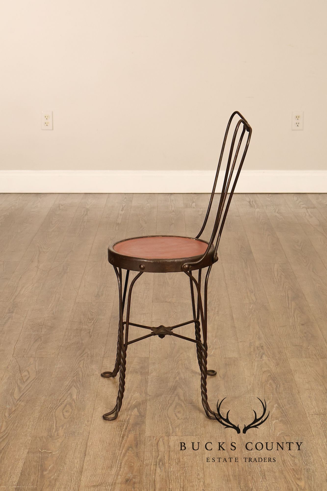 Set of 4 Vintage Wrought Iron Ice Cream Parlor Chairs