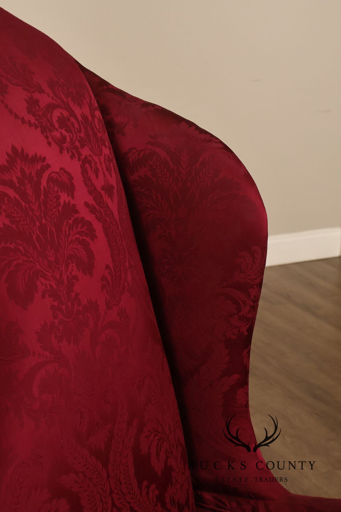 Baker Stately Homes Collection Pair of Carved Wingback Armchairs