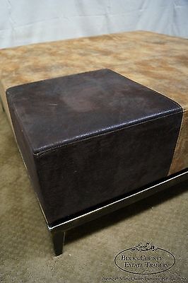 Large Leather Frame Square Ottoman