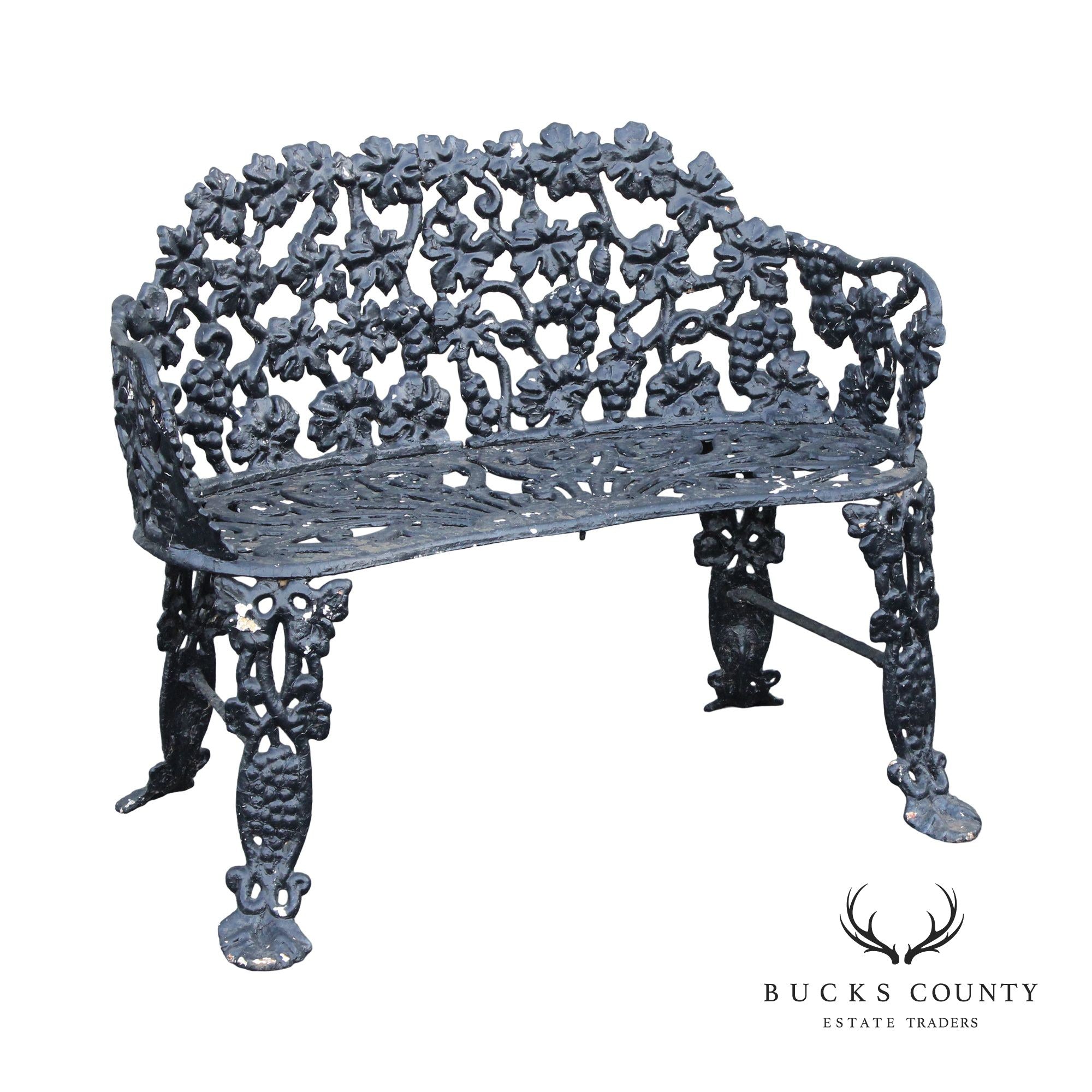 Victorian Style Cast Iron Outdoor Patio Bench