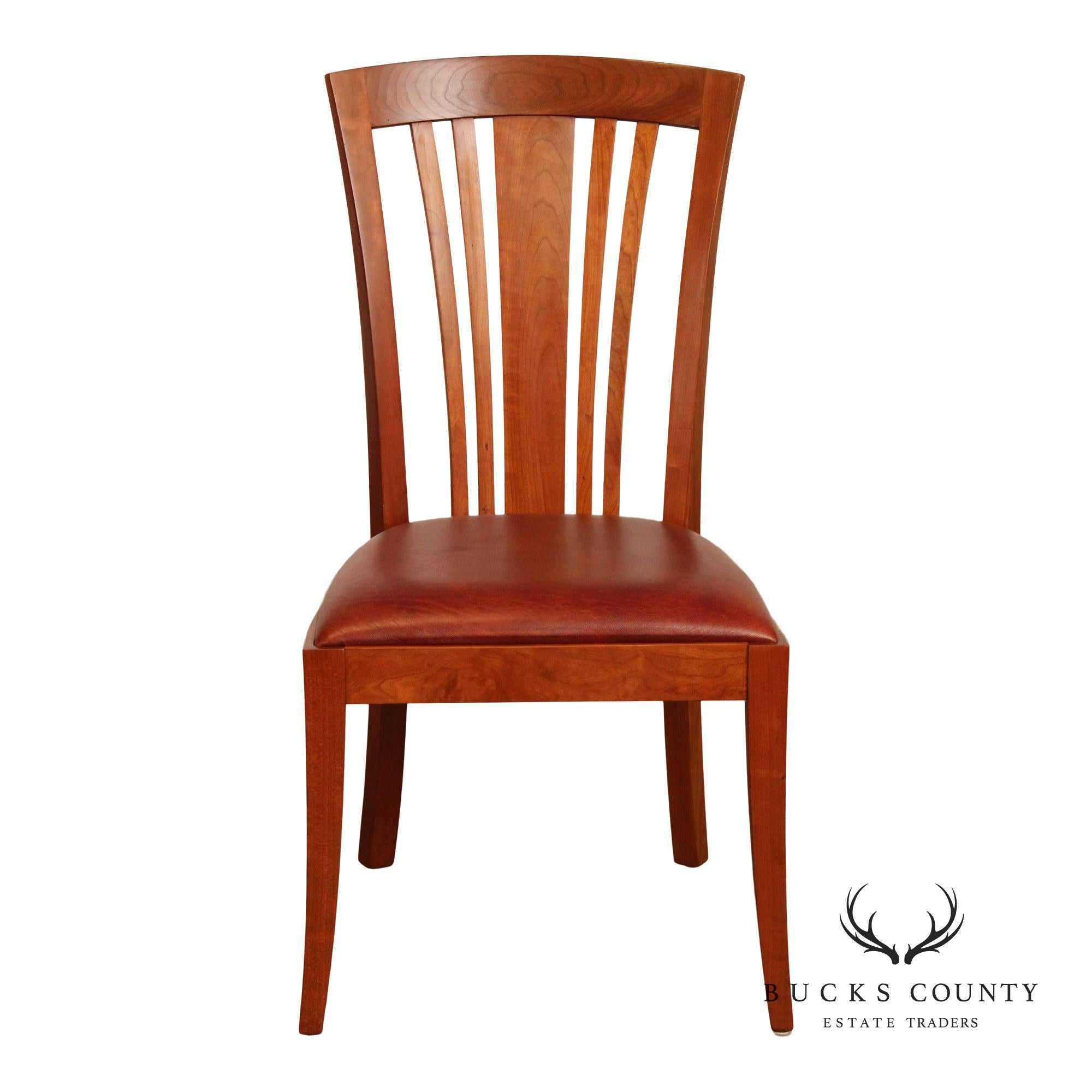 Stickley Metropolitan Collection Cherry and Leather Side Chair